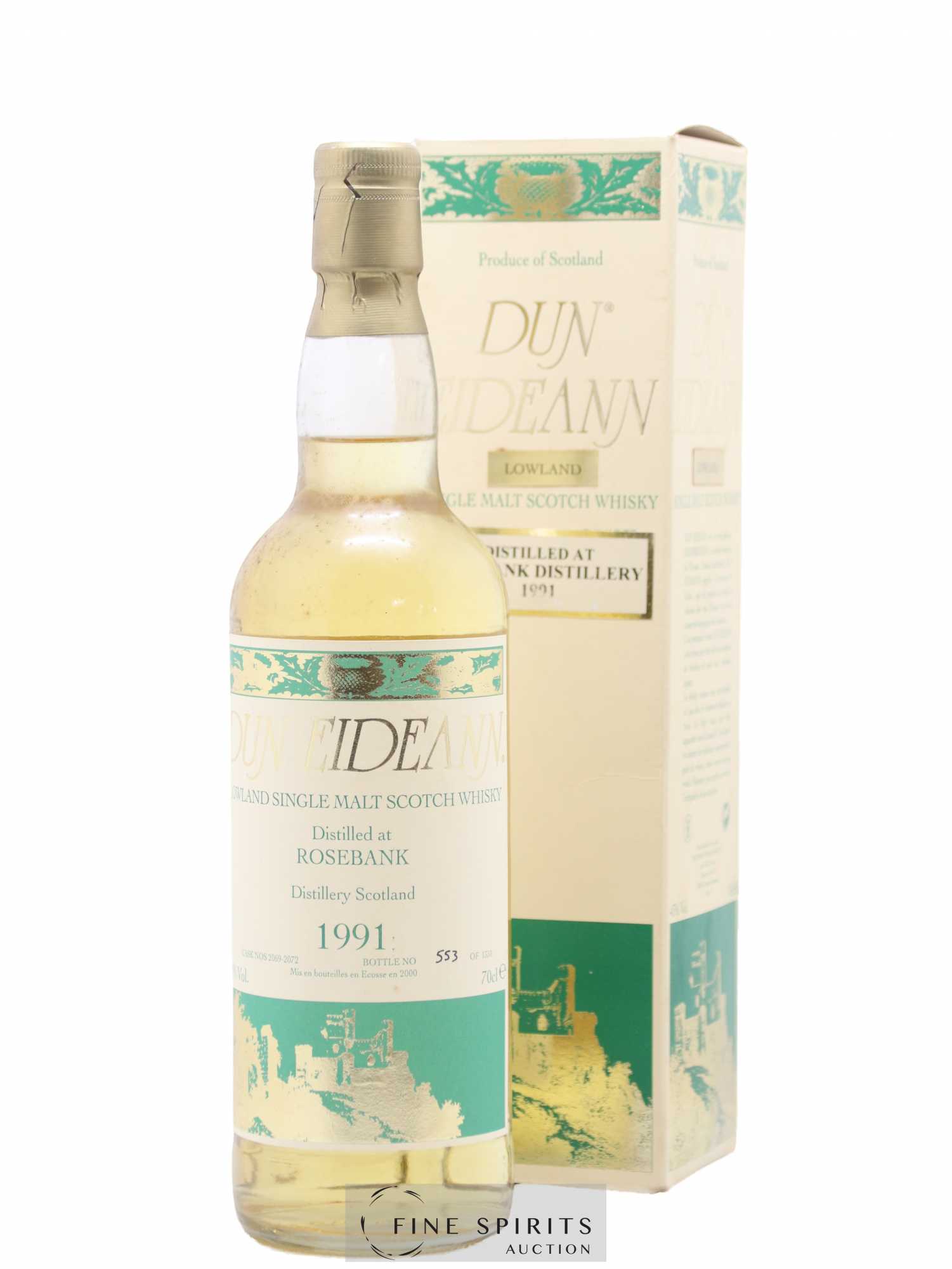 Rosebank 1991 Signatory Vintage Dun Eideann Cask n°2069-2072 - One of 1350 - bottled 2000 - Lot de 1 bouteille - 0