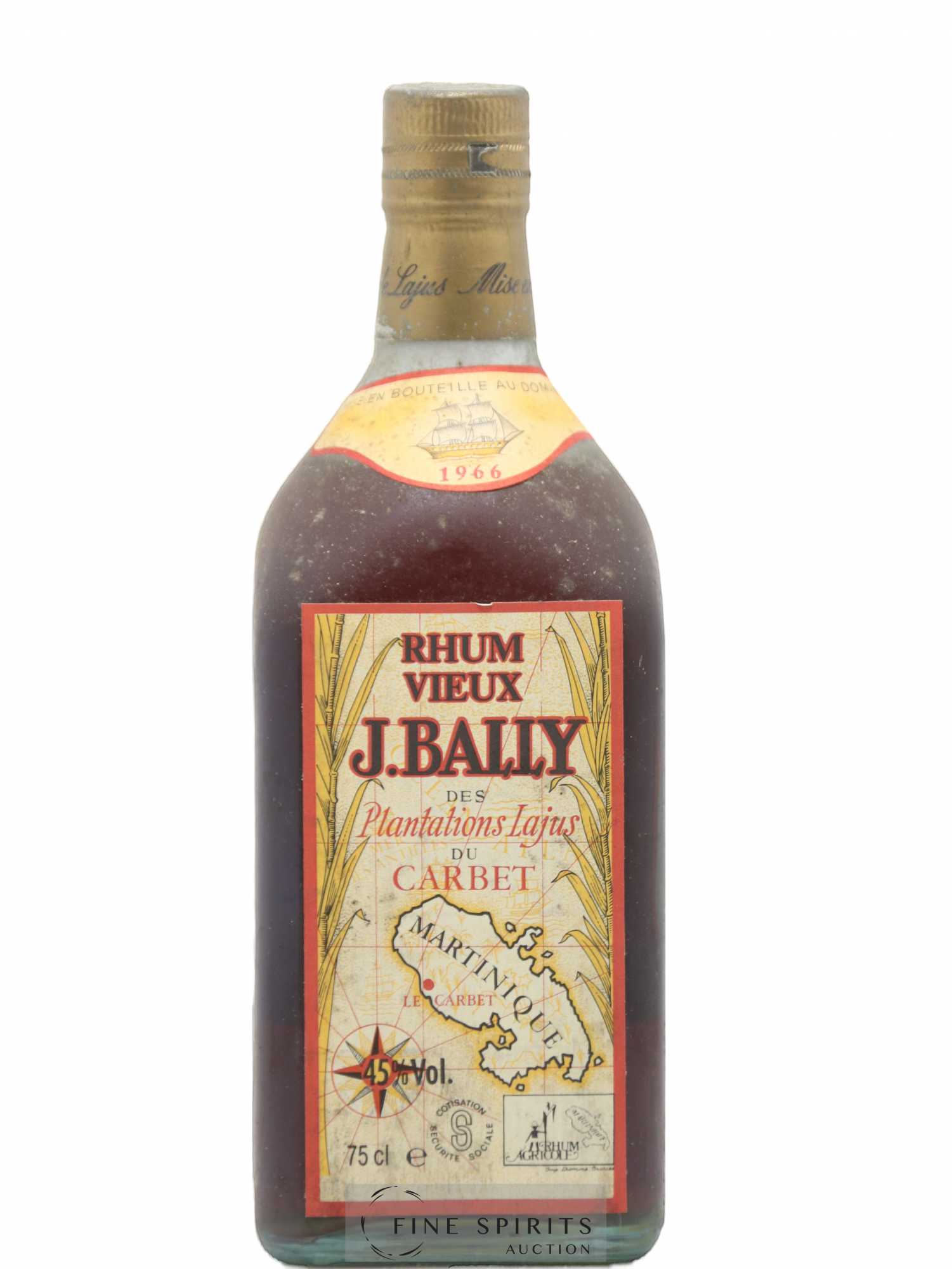 J. Bally 1966 Of. Plantations Lajus du Carbet - Lot de 1 bouteille - 1