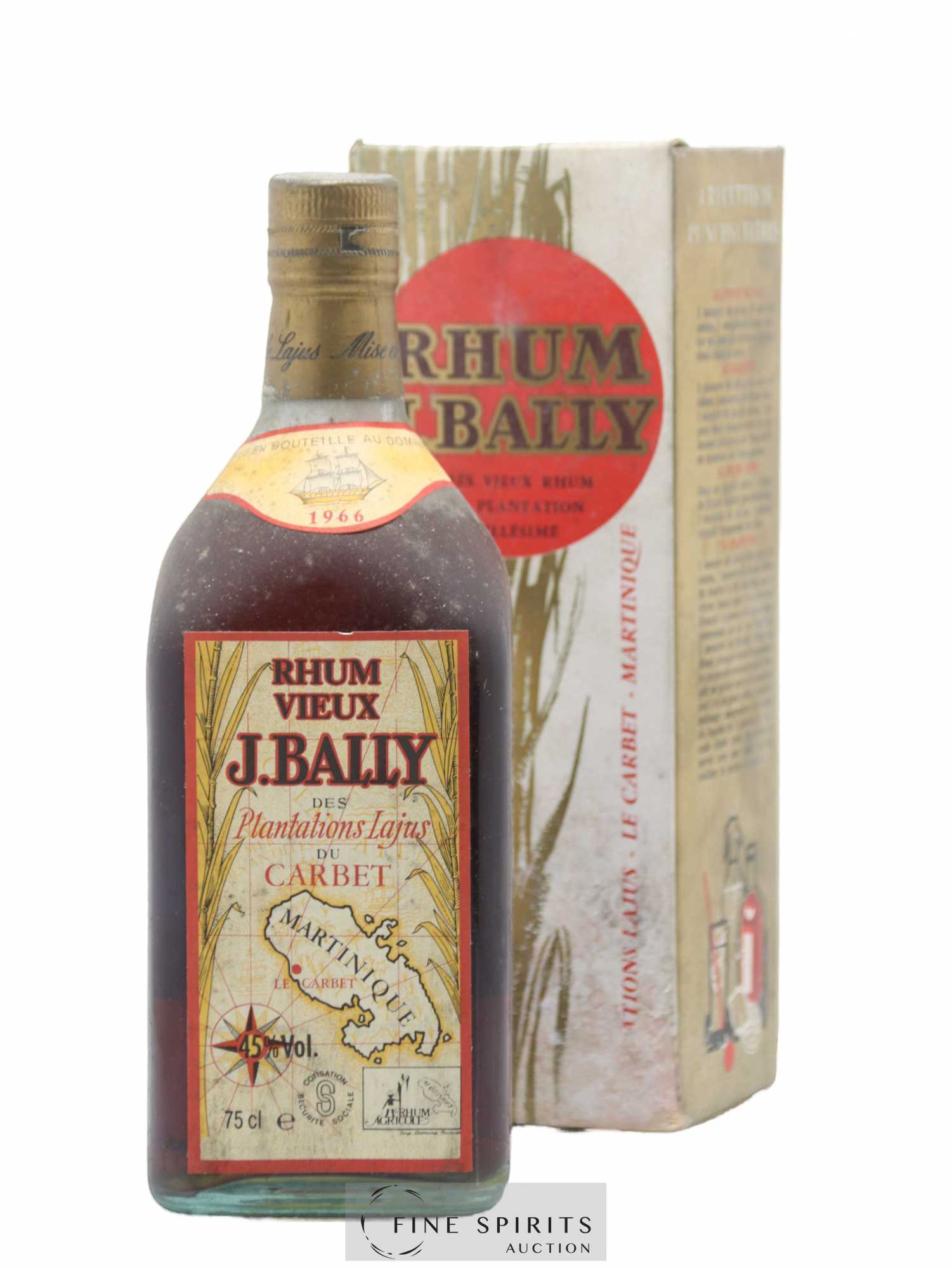 J. Bally 1966 Of. Plantations Lajus du Carbet - Lot de 1 bouteille - 0