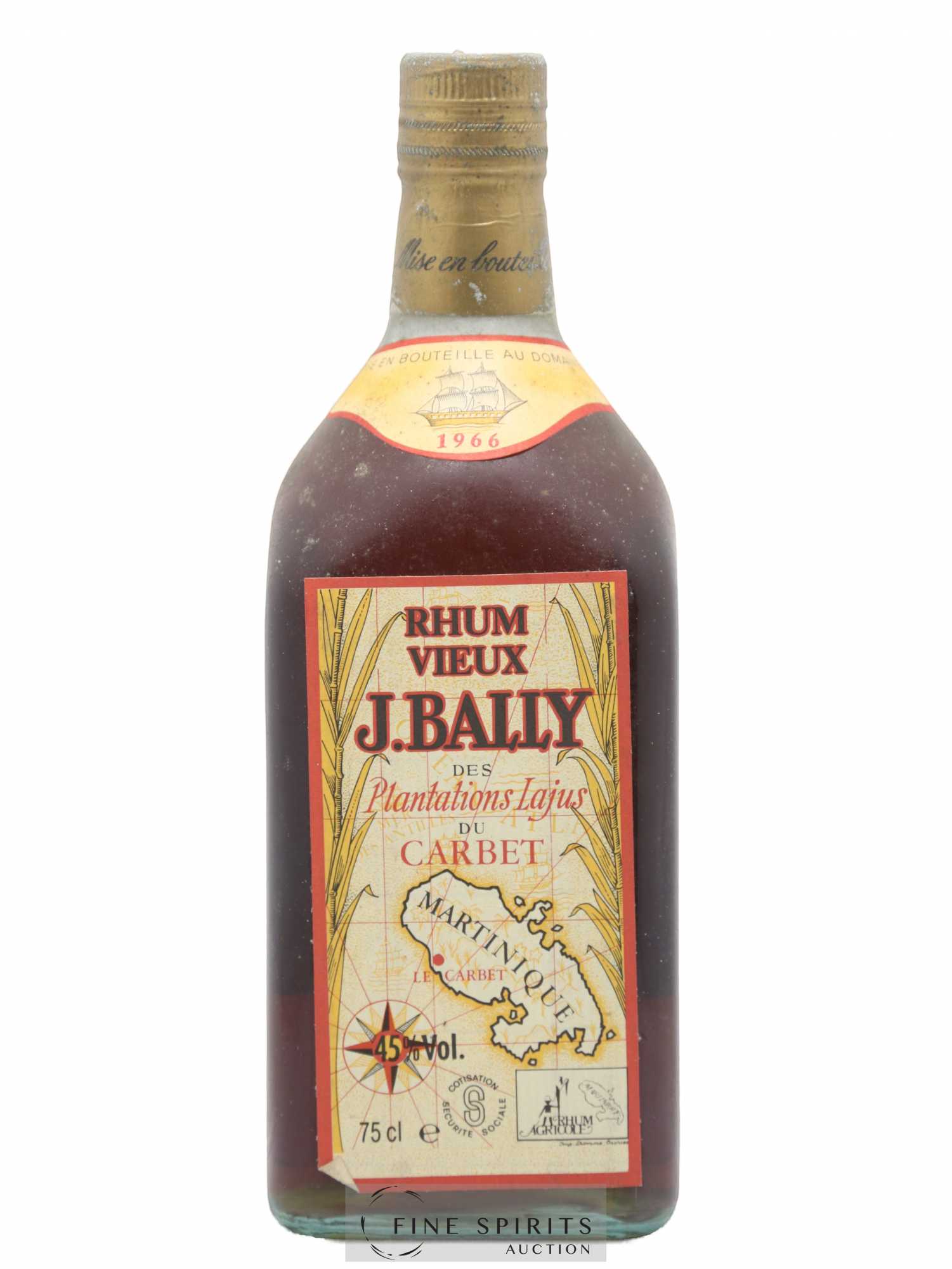 J. Bally 1966 Of. Plantations Lajus du Carbet - Lot de 1 bouteille - 1