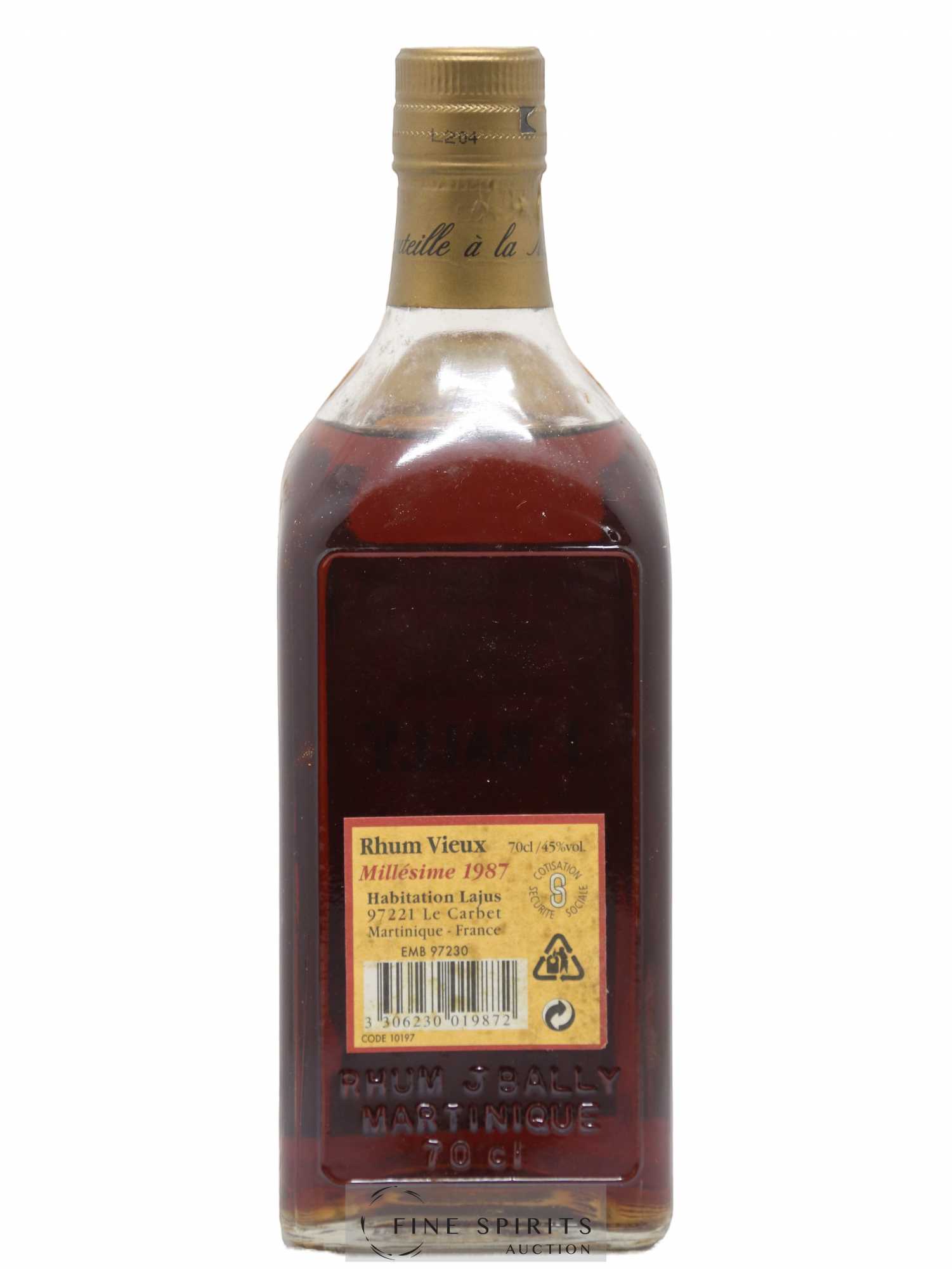 J. Bally 1987 Of. Plantations Lajus du Carbet - Lot de 1 bouteille - 2