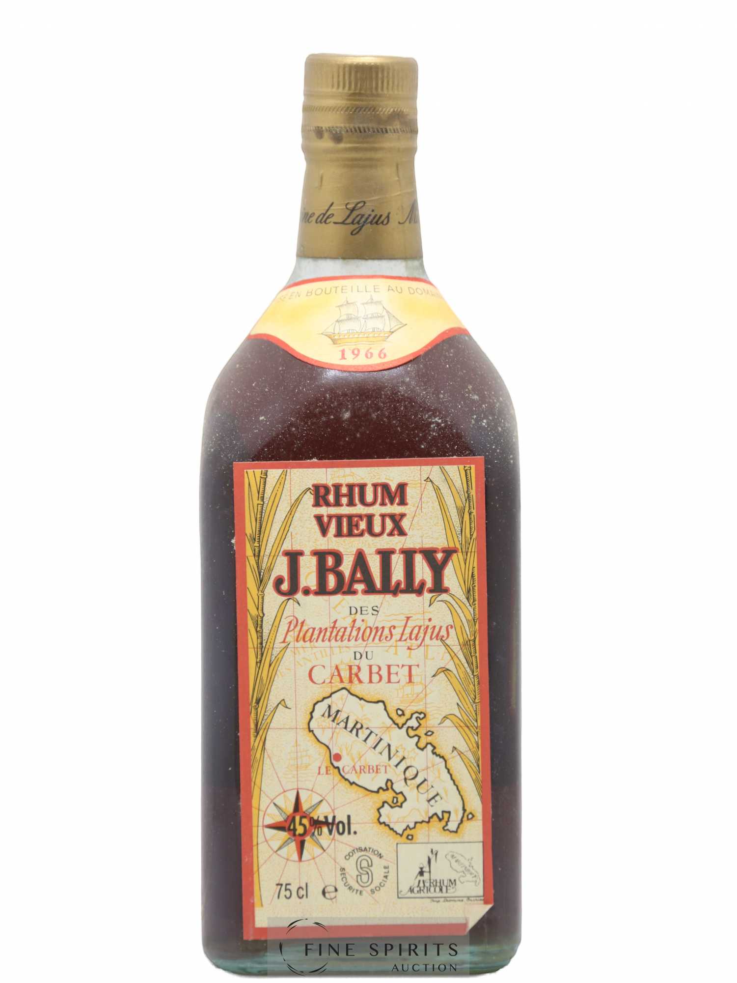 J. Bally 1966 Of. Plantations Lajus du Carbet - Lot de 1 bouteille - 1