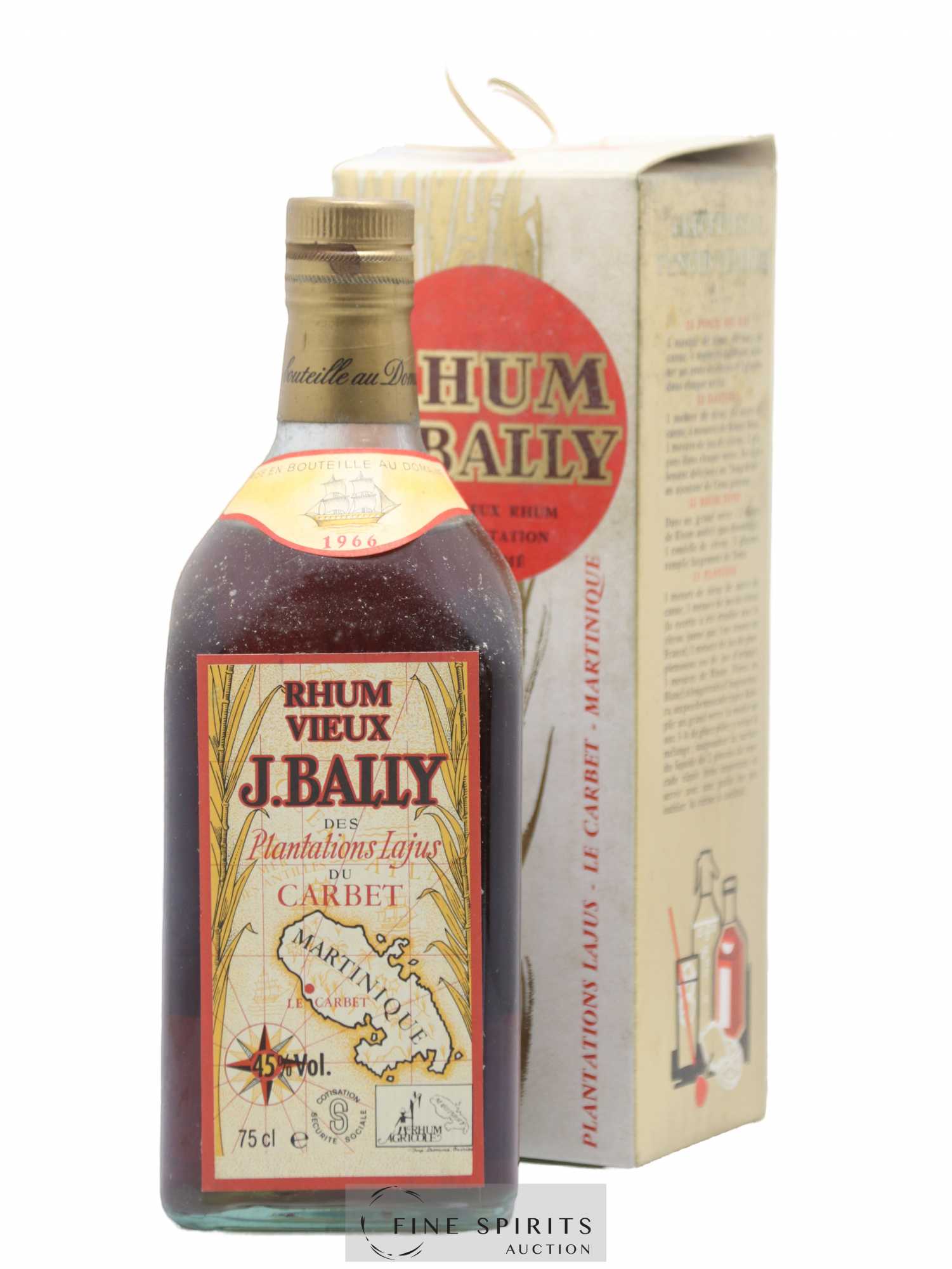 J. Bally 1966 Of. Plantations Lajus du Carbet - Lot de 1 bouteille - 0