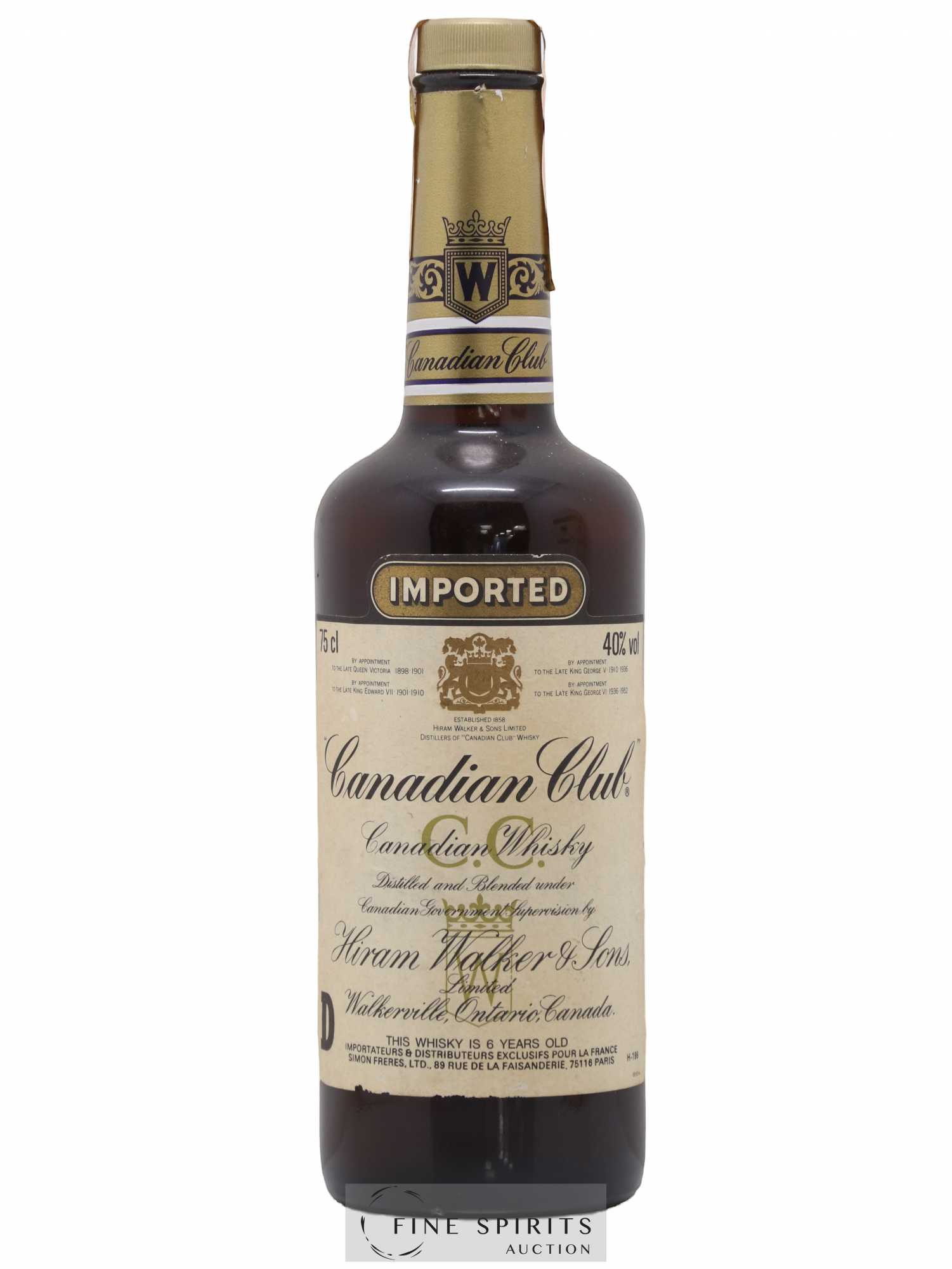 Canadian Club 6 years Of. Imported (75cl.) - Lot de 1 bouteille - 1