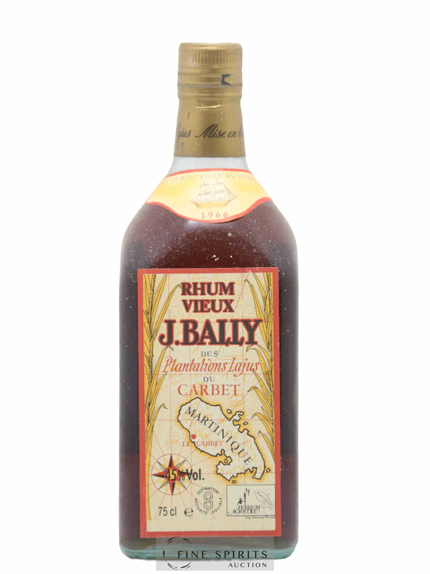J. Bally 1966 Of. Plantations Lajus du Carbet - Lot de 1 bouteille - 1