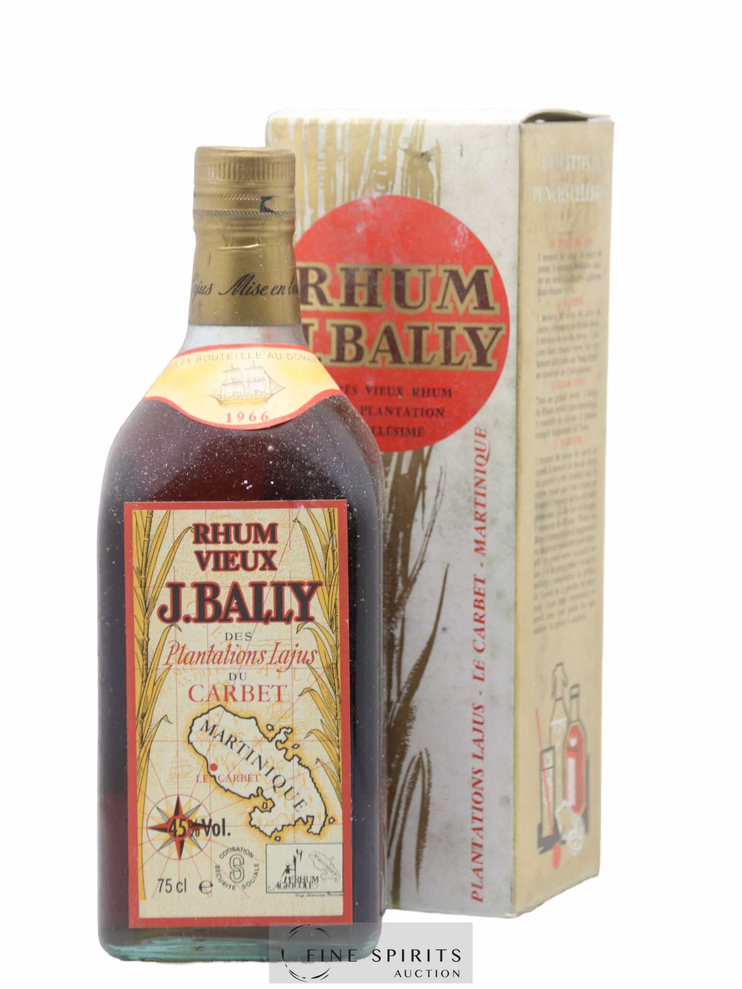 J. Bally 1966 Of. Plantations Lajus du Carbet - Lot de 1 bouteille - 0