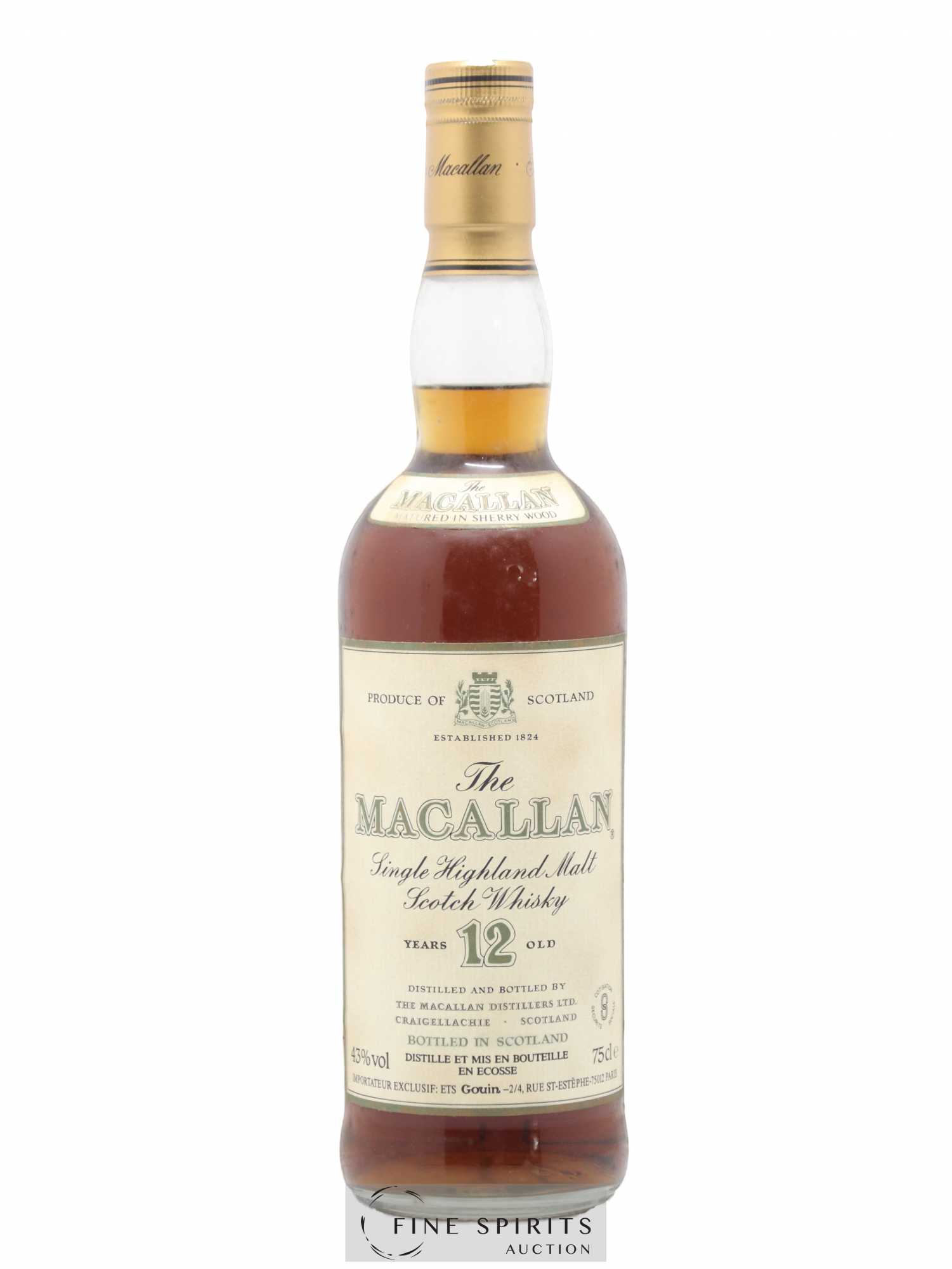 Macallan (The) 12 years Of. Sherry Wood Matured Ets Gouin Import - Lot de 1 bouteille - 1