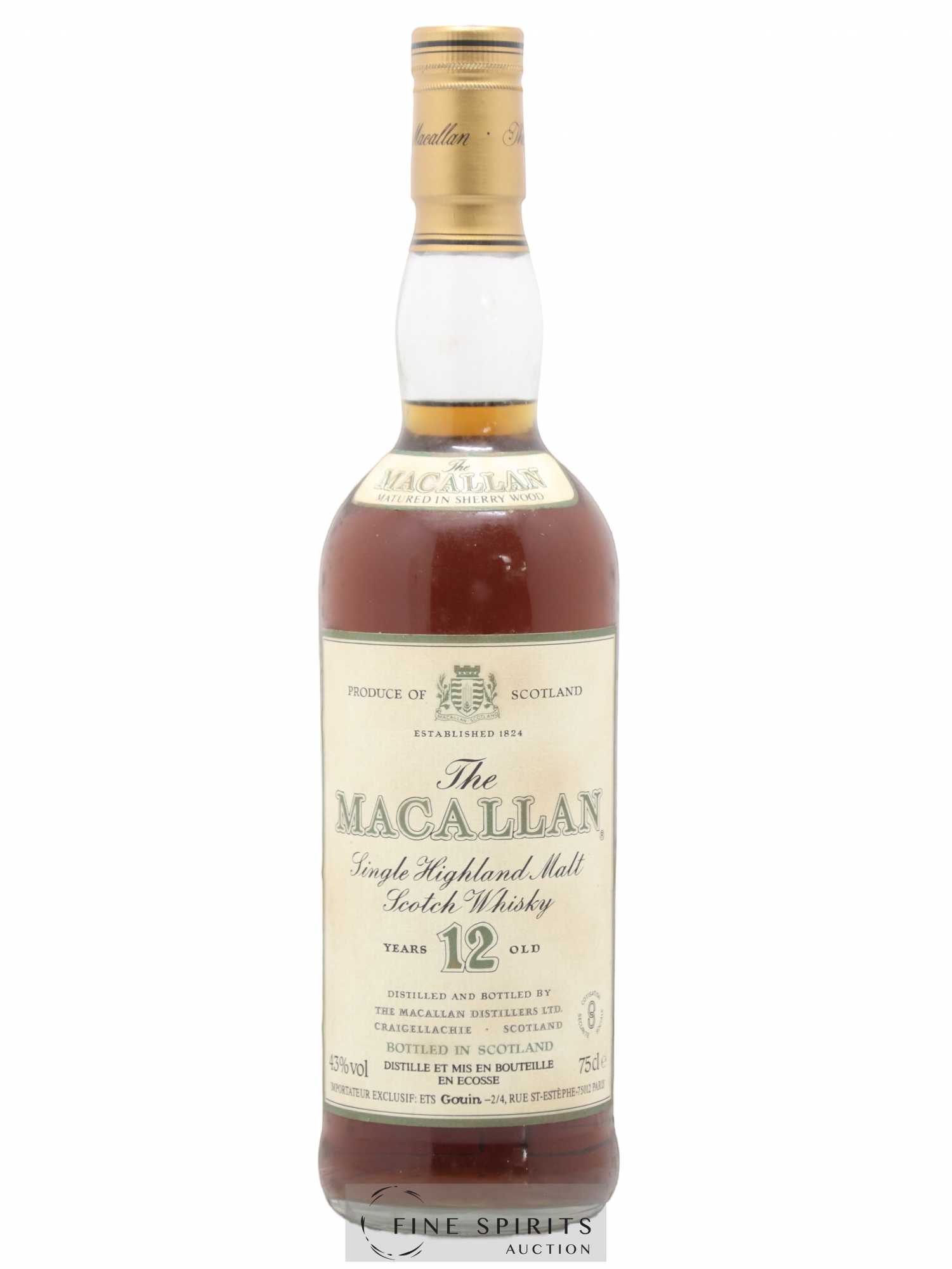 Macallan (The) 12 years Of. Sherry Wood Matured Ets Gouin Import - Lot de 1 bouteille - 1