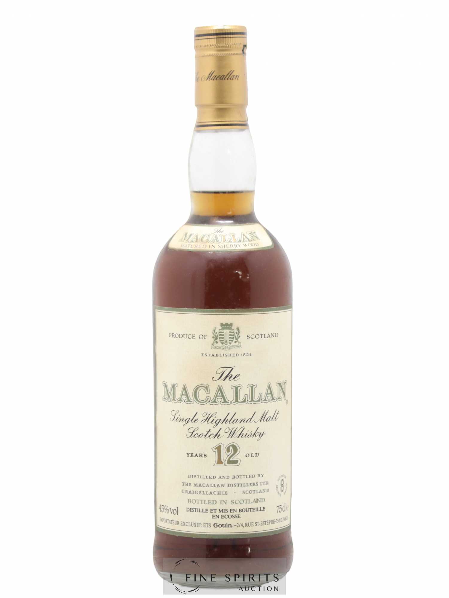 Macallan (The) 12 years Of. Sherry Wood Matured Ets Gouin Import - Lot de 1 bouteille - 1