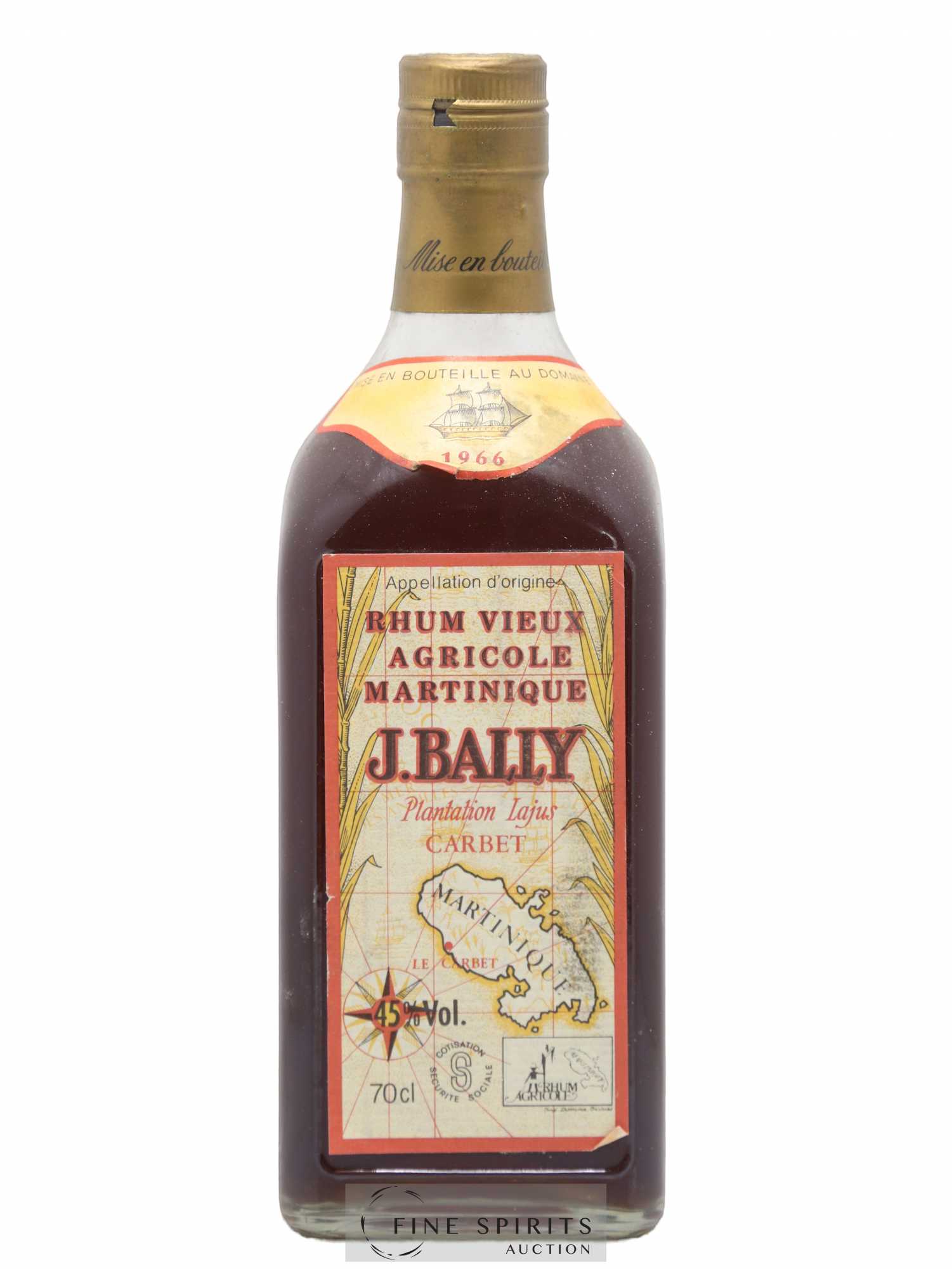 J. Bally 1966 Of. Plantations Lajus du Carbet - Lot de 1 bouteille - 0