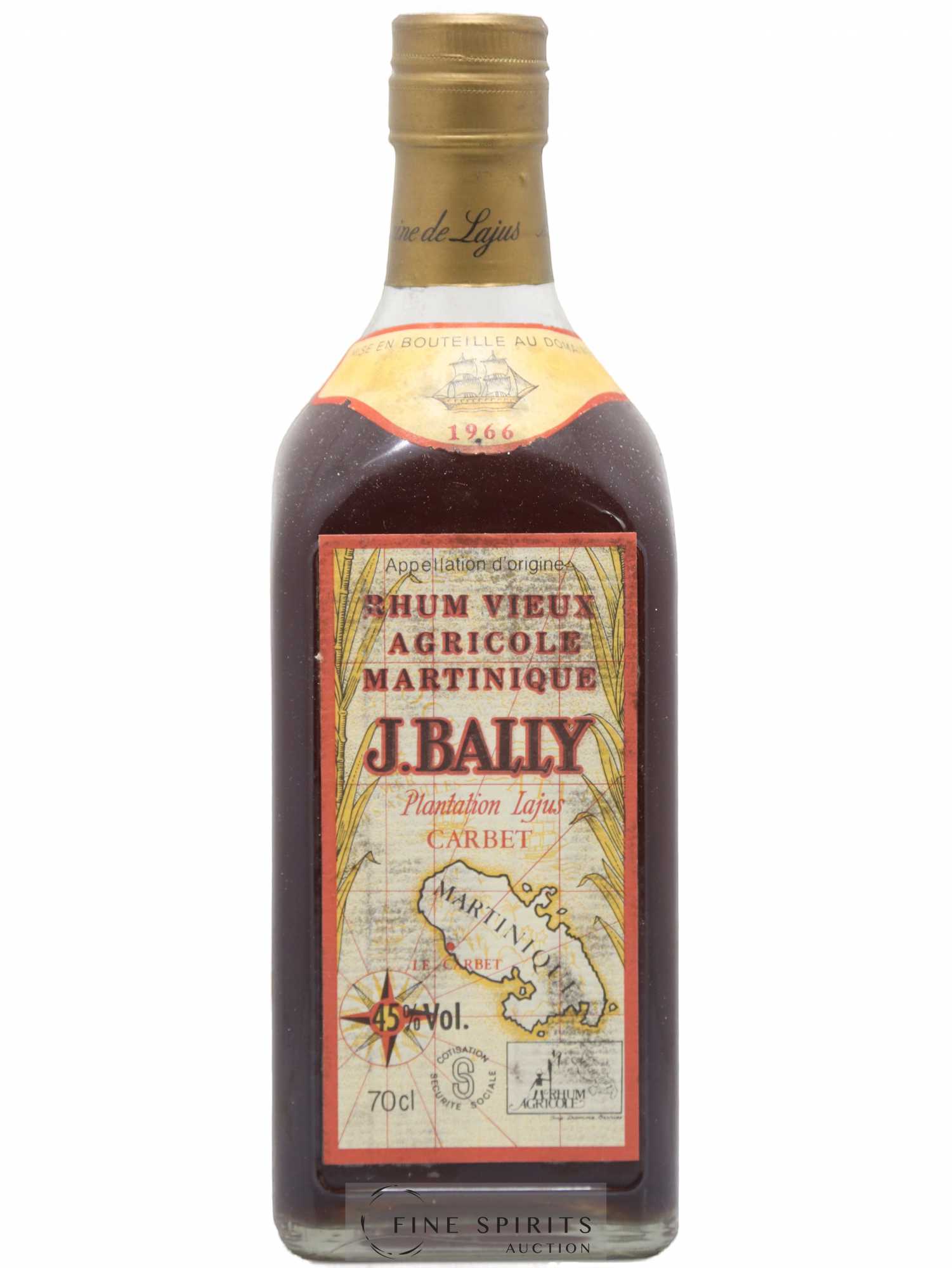 J. Bally 1966 Of. Plantations Lajus du Carbet - Lot de 1 bouteille - 0