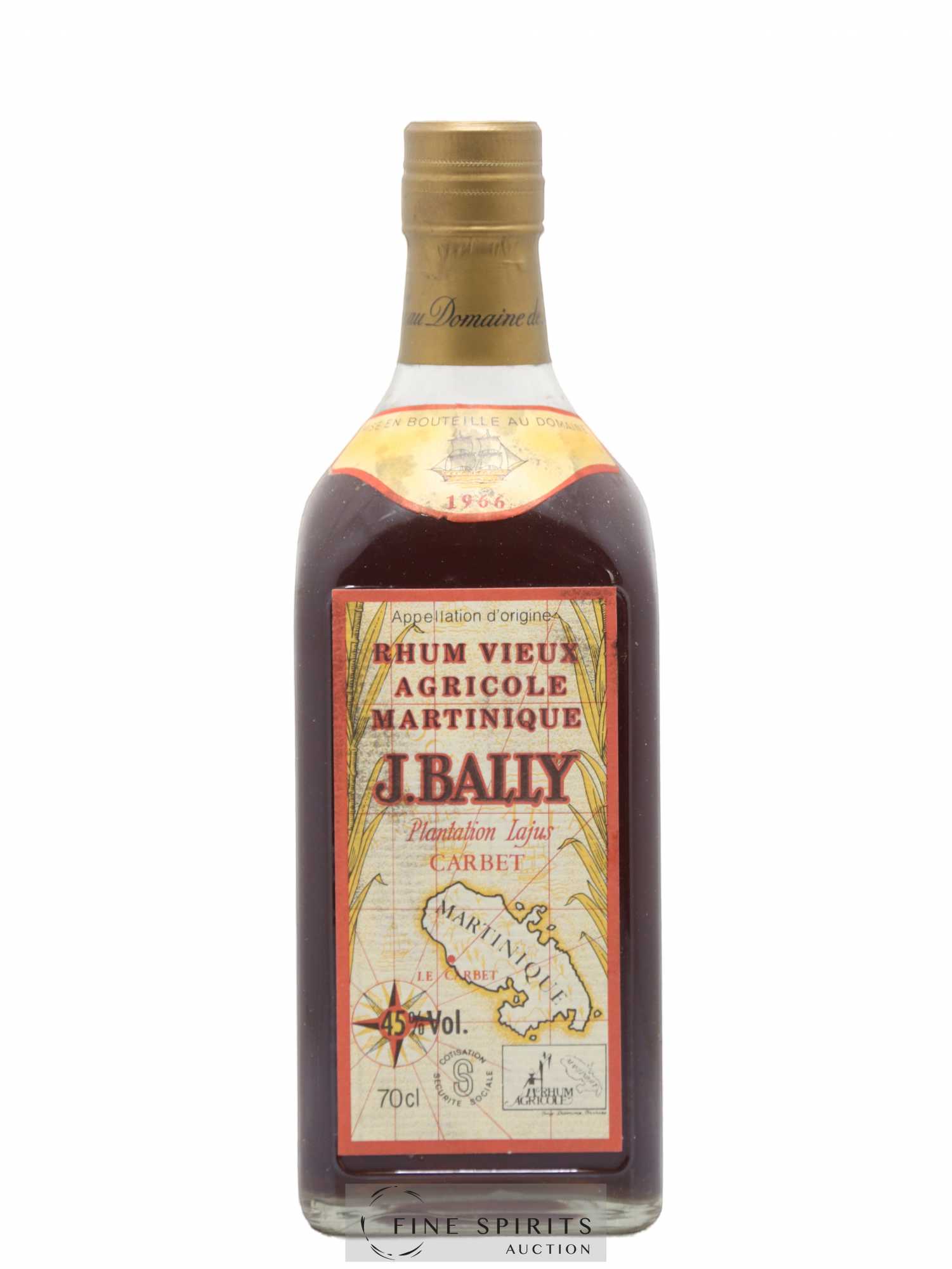 J. Bally 1966 Of. Plantations Lajus du Carbet - Lot de 1 bouteille - 0