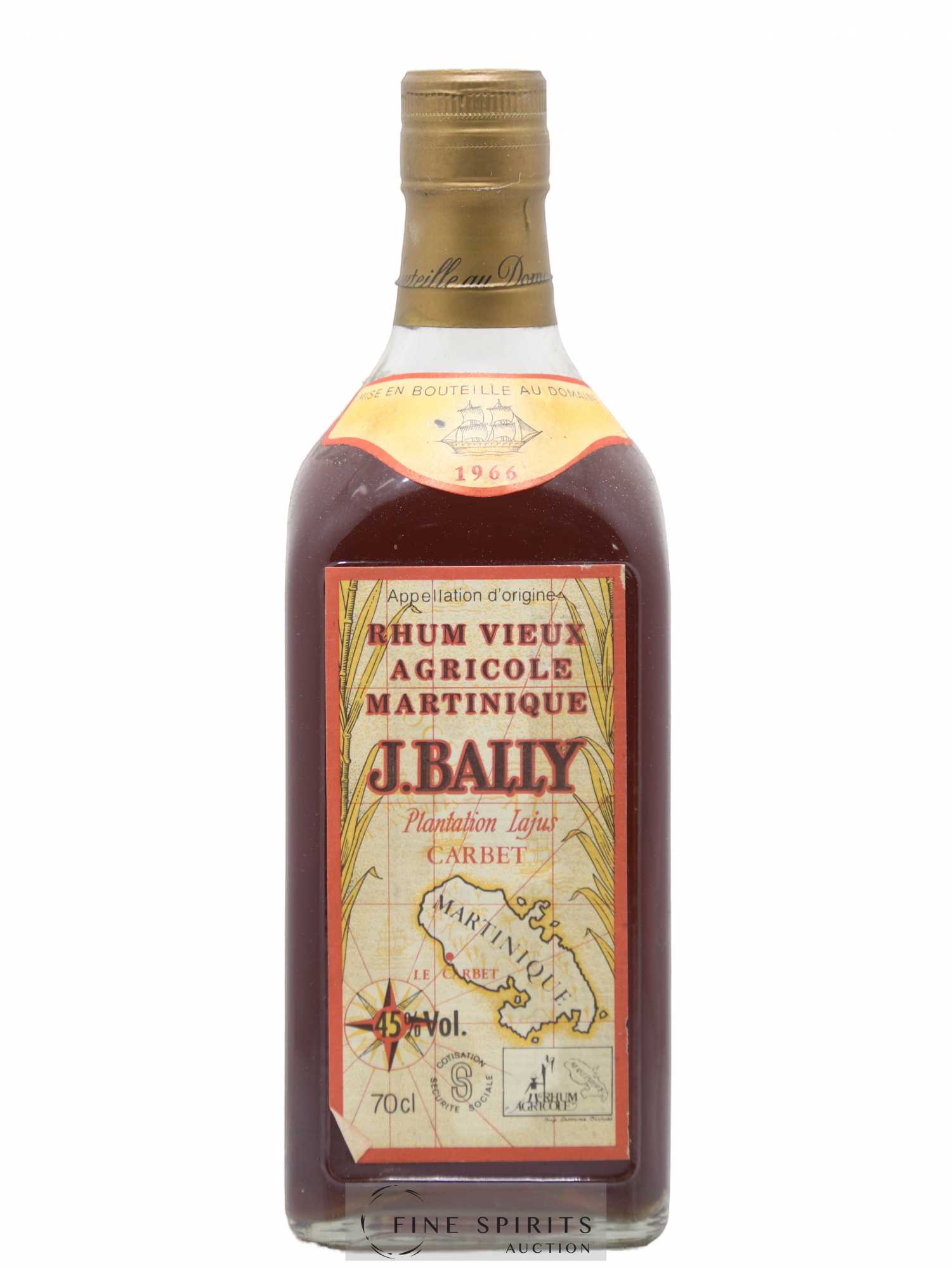 J. Bally 1966 Of. Plantations Lajus du Carbet - Lot de 1 bouteille - 0