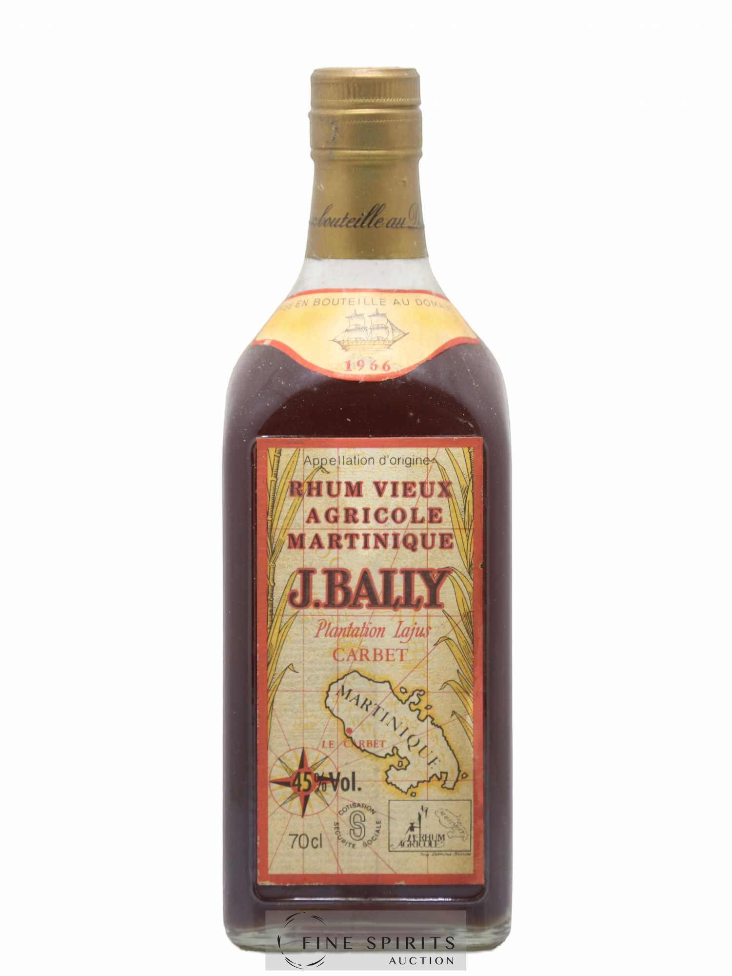 J. Bally 1966 Of. Plantations Lajus du Carbet - Lot de 1 bouteille - 0