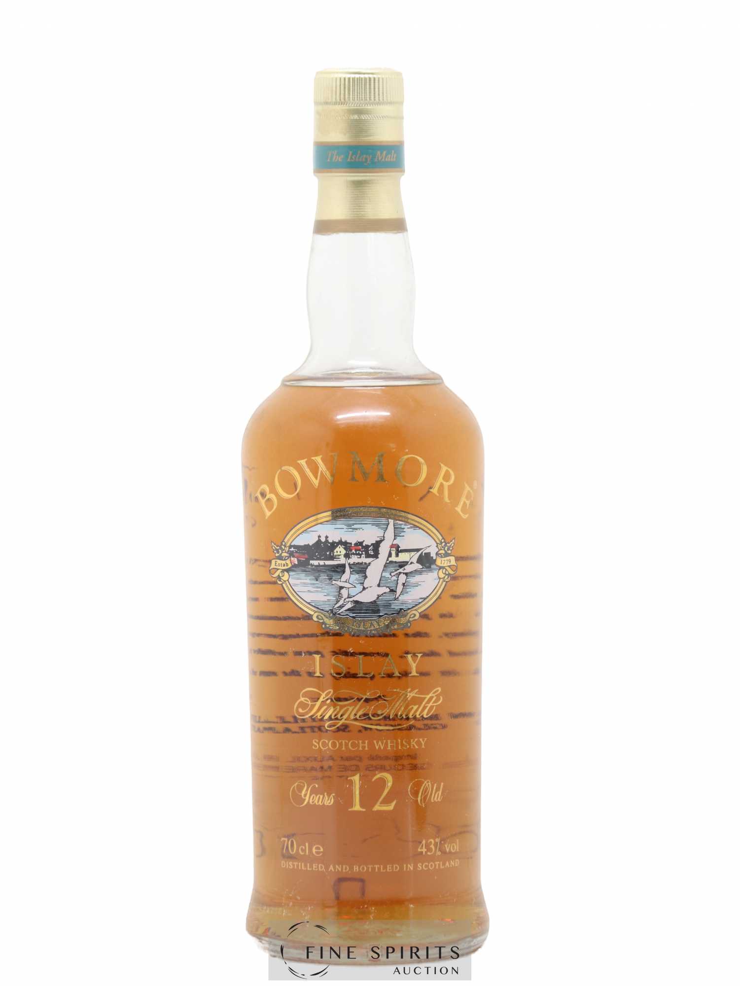 Bowmore 12 years Of. Screen Print Label - Lot de 1 bouteille - 1