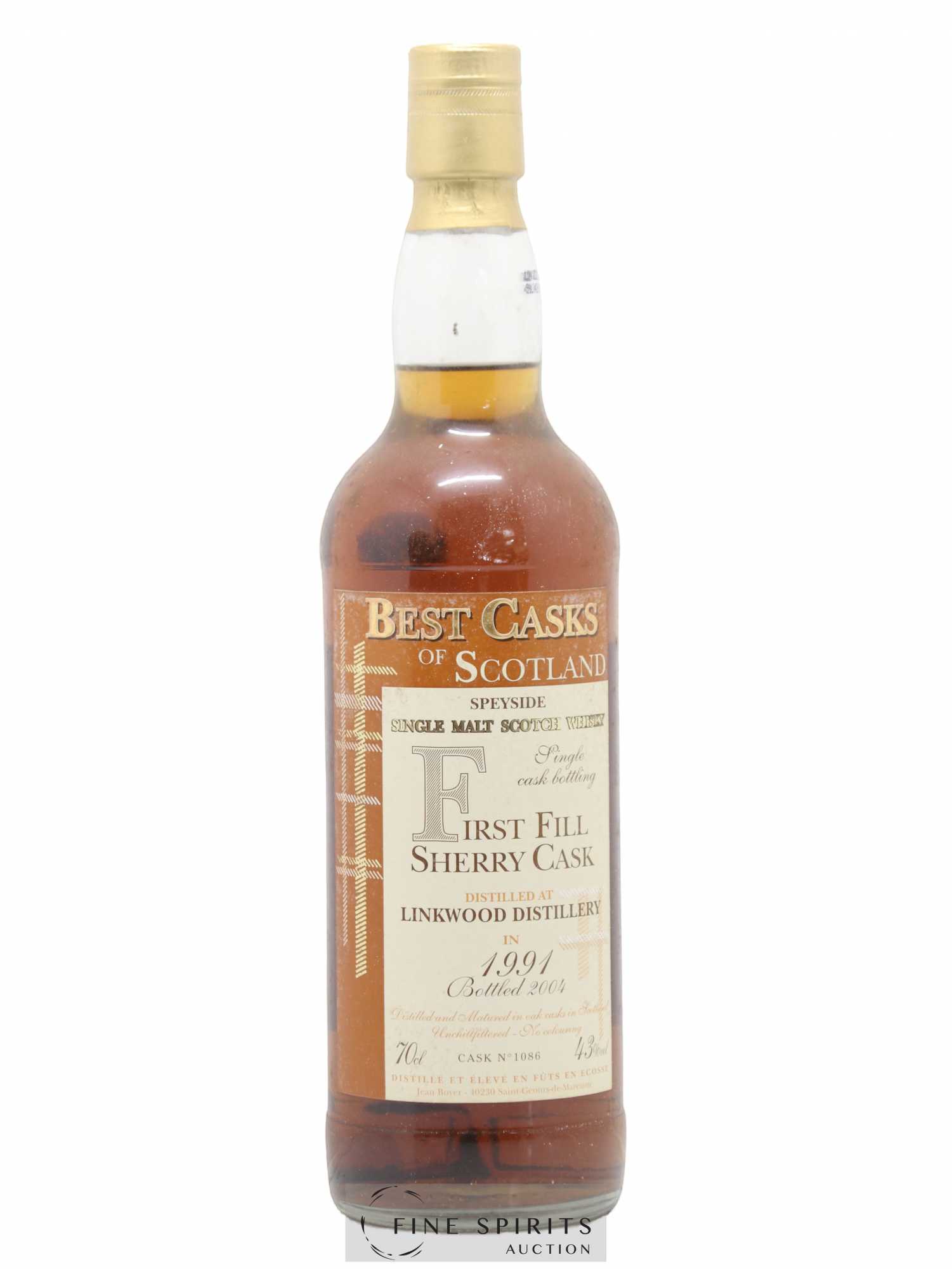Linkwood 1991 Jean Boyer First Fill Sherry Cask Cask n°1086 - bottled 2004 Best Casks of Scotland - Lot de 1 bouteille - 1