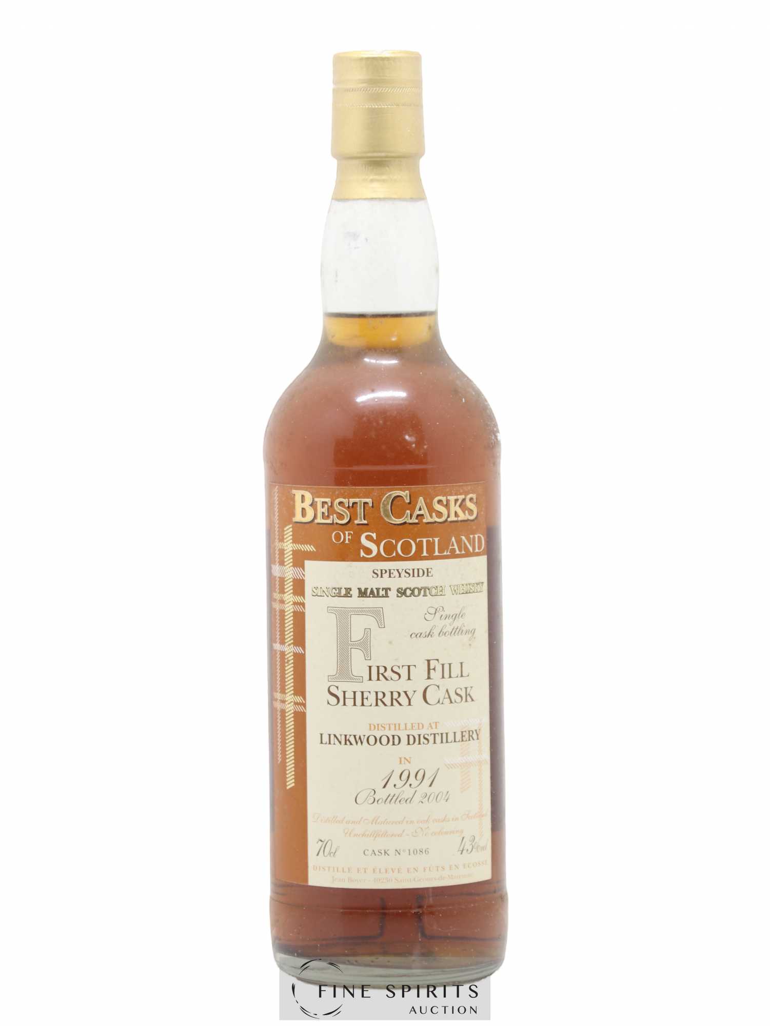 Linkwood 1991 Jean Boyer First Fill Sherry Cask Cask n°1086 - bottled 2004 Best Casks of Scotland - Lot de 1 bouteille - 1