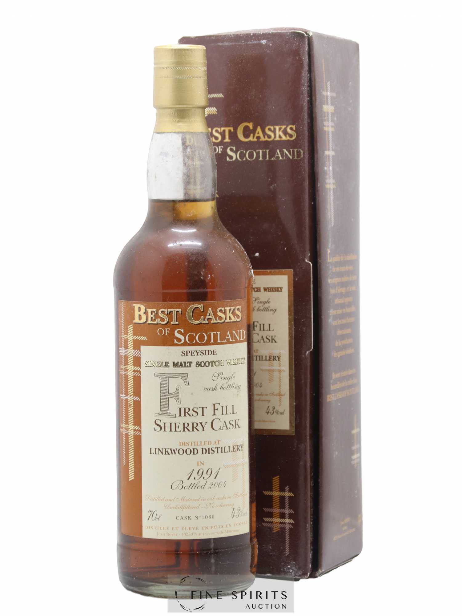 Linkwood 1991 Jean Boyer First Fill Sherry Cask Cask n°1086 - bottled 2004 Best Casks of Scotland - Lot de 1 bouteille - 0