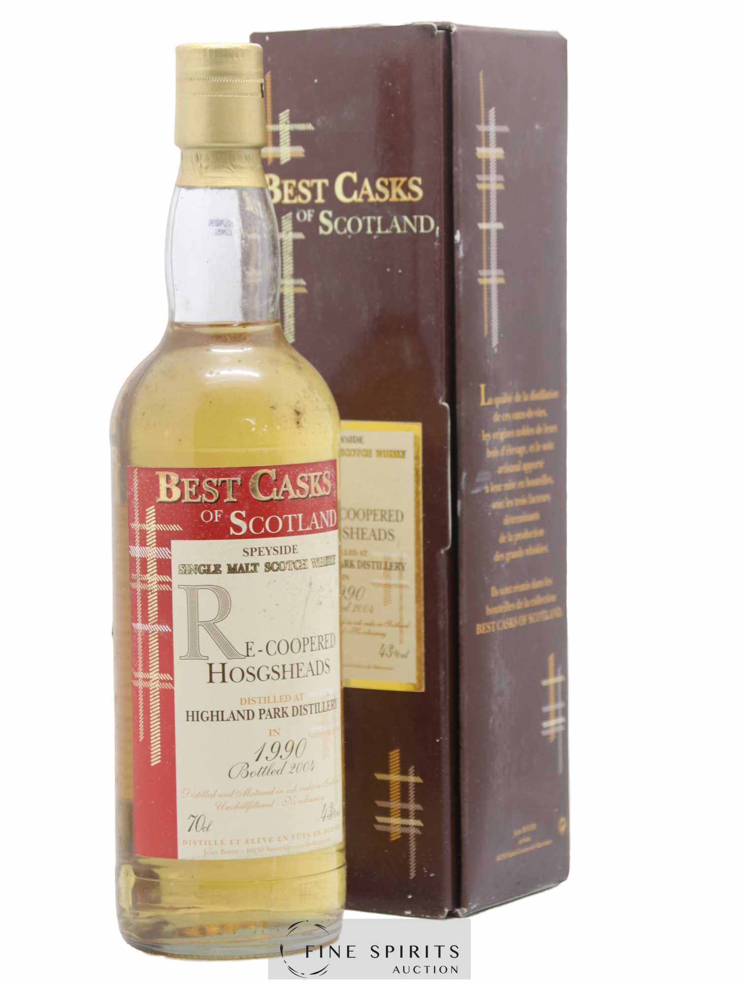 Highland Park 1990 Jean Boyer Re-Coopered Hogsheads bottled 2004 Best Casks of Scotland - Lot de 1 bouteille - 0