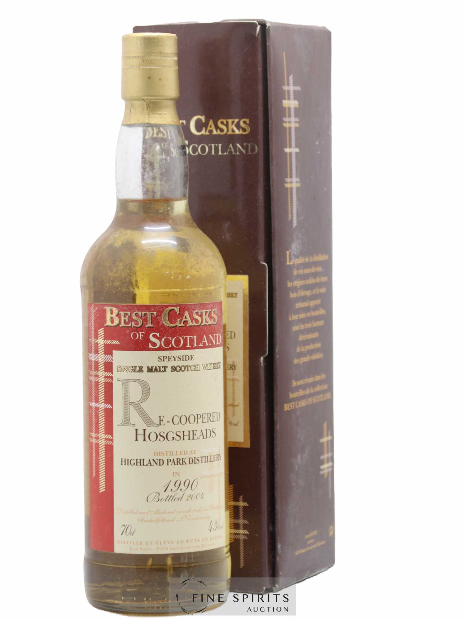Highland Park 1990 Jean Boyer Re-Coopered Hogsheads bottled 2004 Best Casks of Scotland - Lot de 1 bouteille - 0