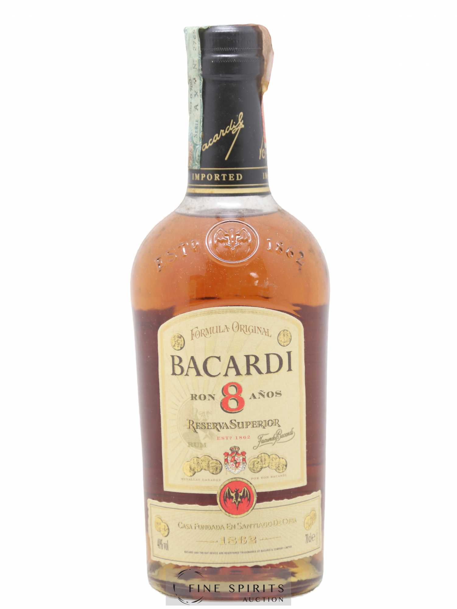 Bacardi 8 years Of. Reserva Superior Formula Original - Lot of 1 bottle - 1