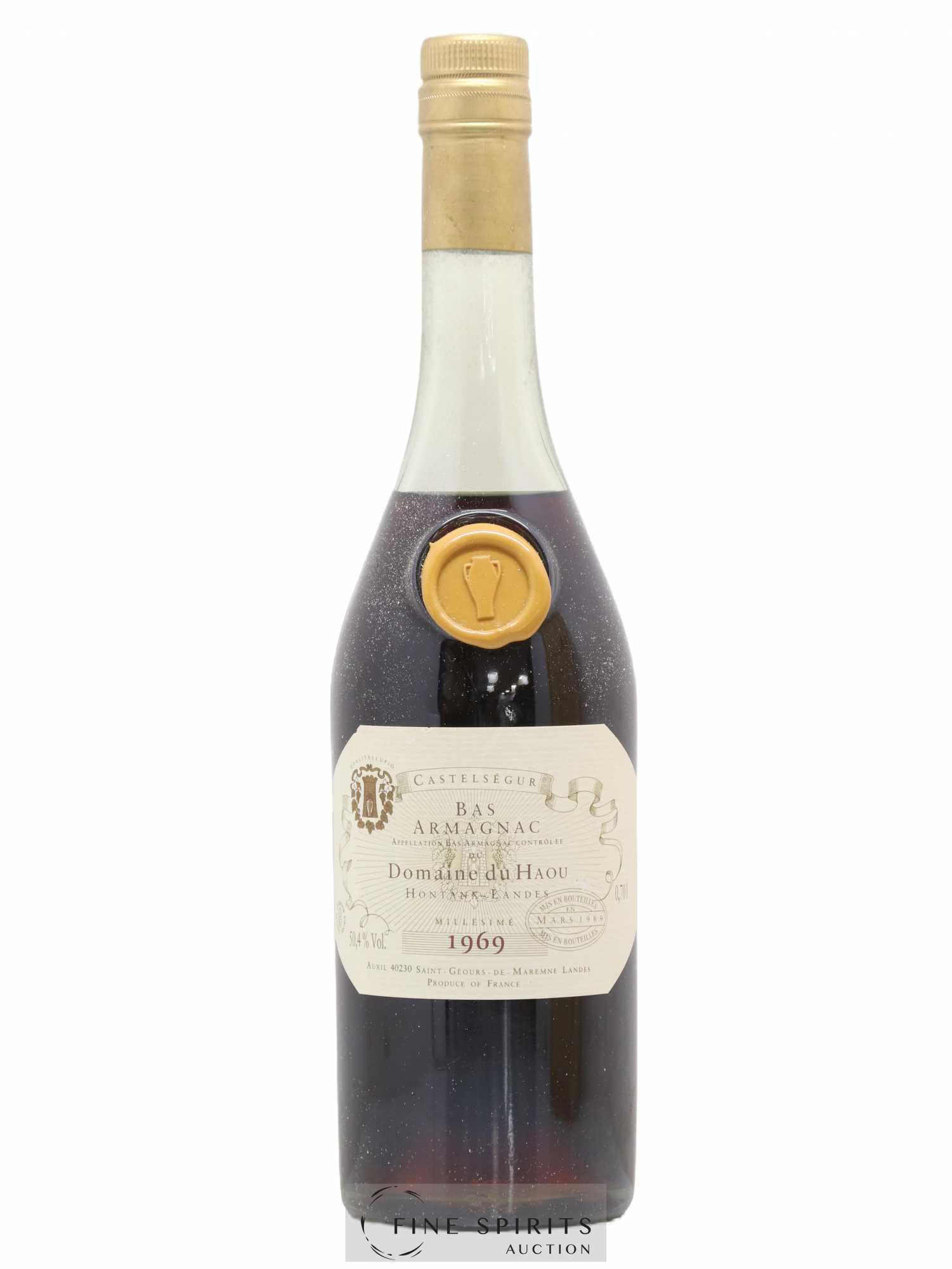 Domaine du Haou 1969 Of. bottled 1989 Auxil Castelségur - Lot de 1 bouteille - 1