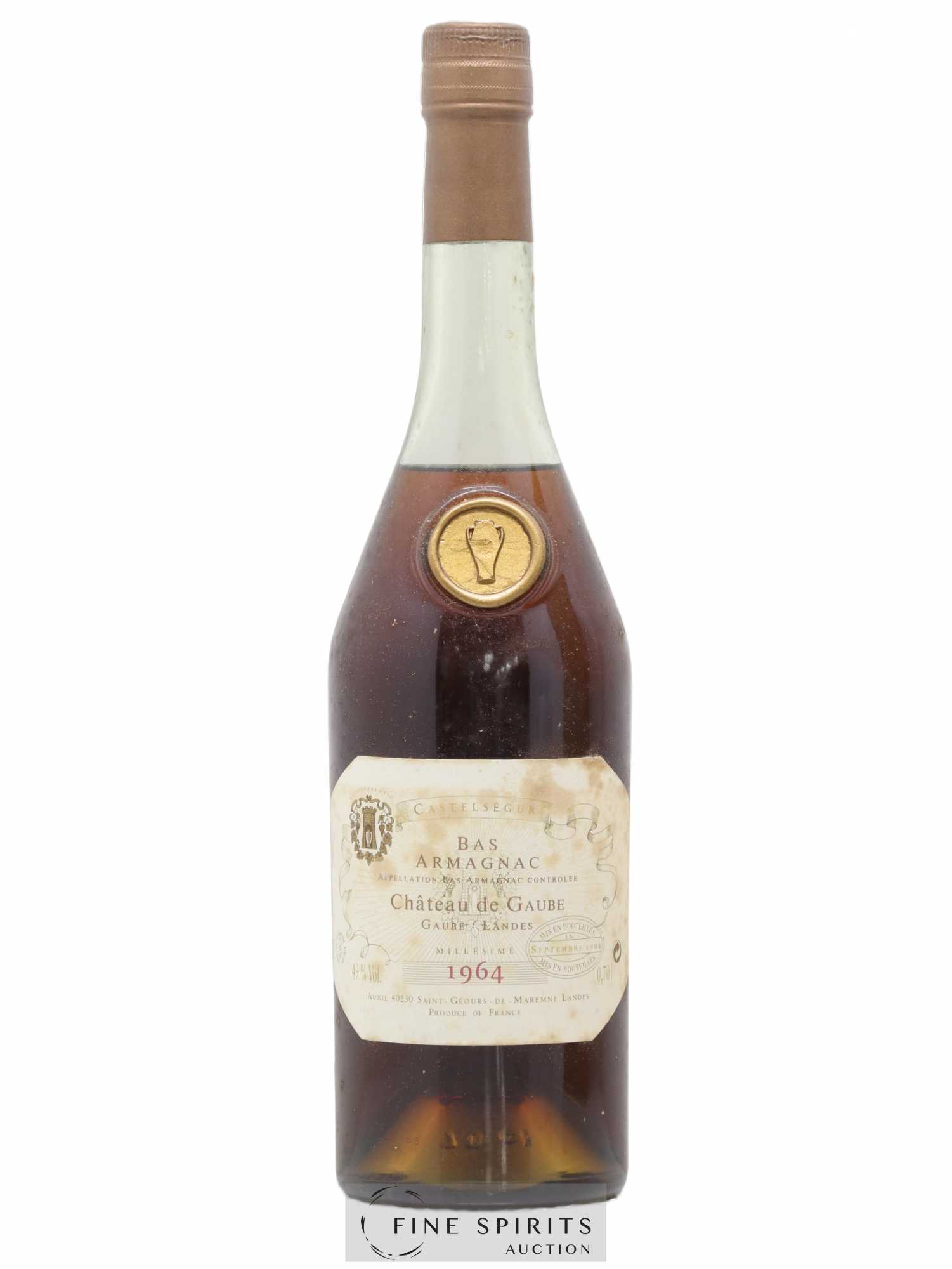 Château de Gaube 1964 Of. bottled 1994 Auxil Castelségur - Lot of 1 bottle - 1