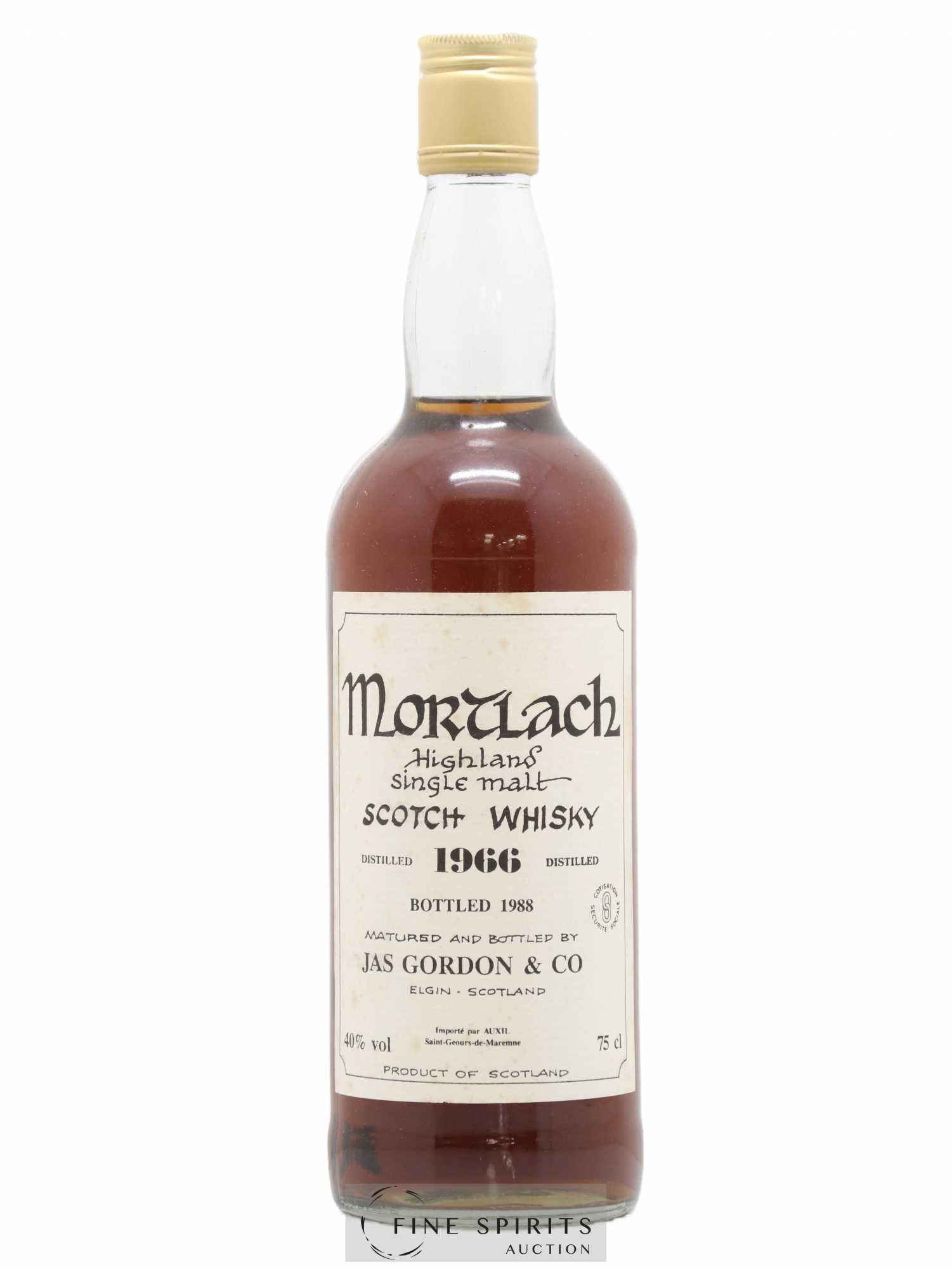 Mortlach 1966 Jas. Gordon & Co bottled 1988 Auxil import - Lot de 1 bouteille - 0