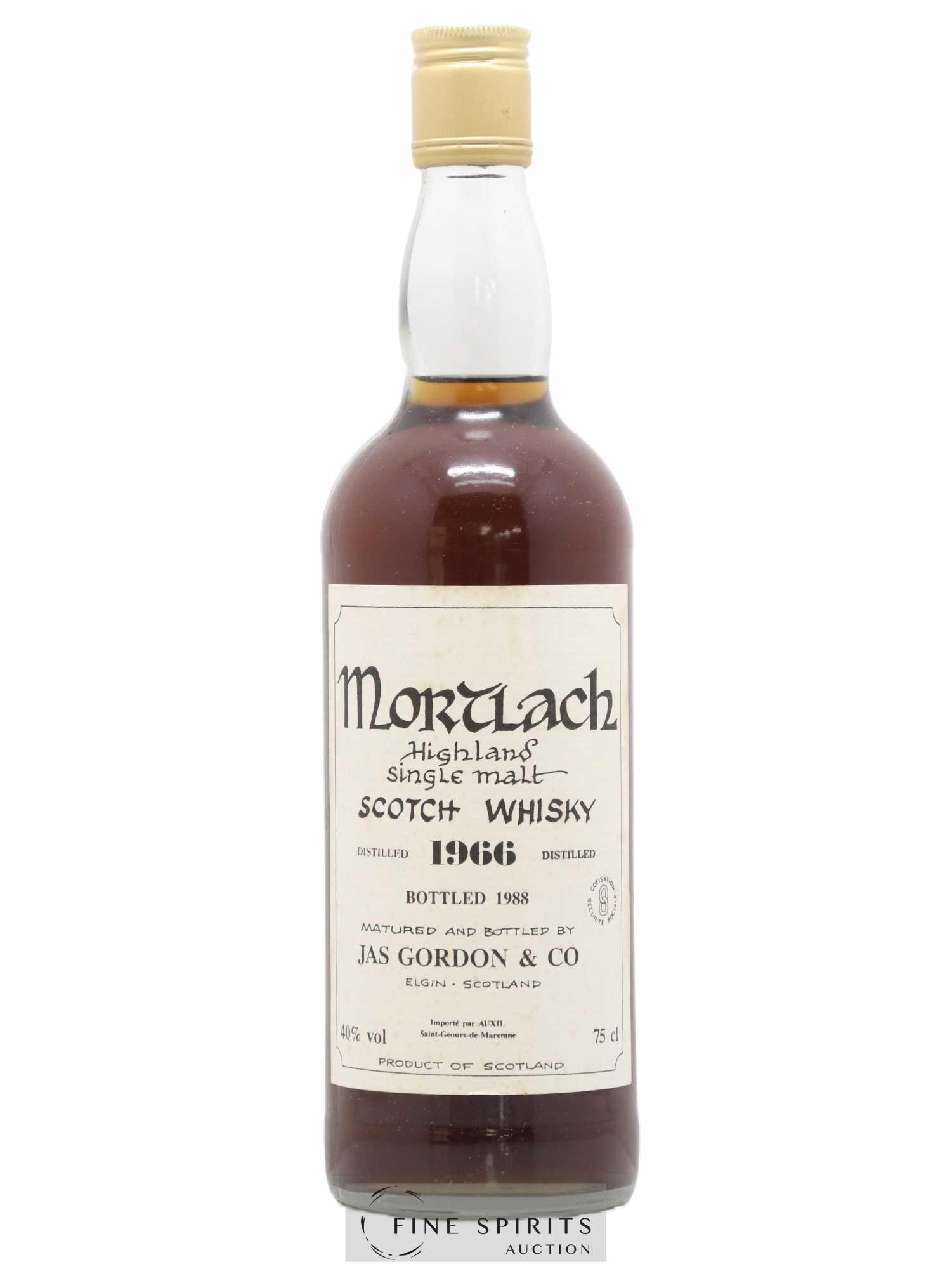 Mortlach 1966 Jas. Gordon & Co bottled 1988 Auxil import - Lot de 1 bouteille - 1