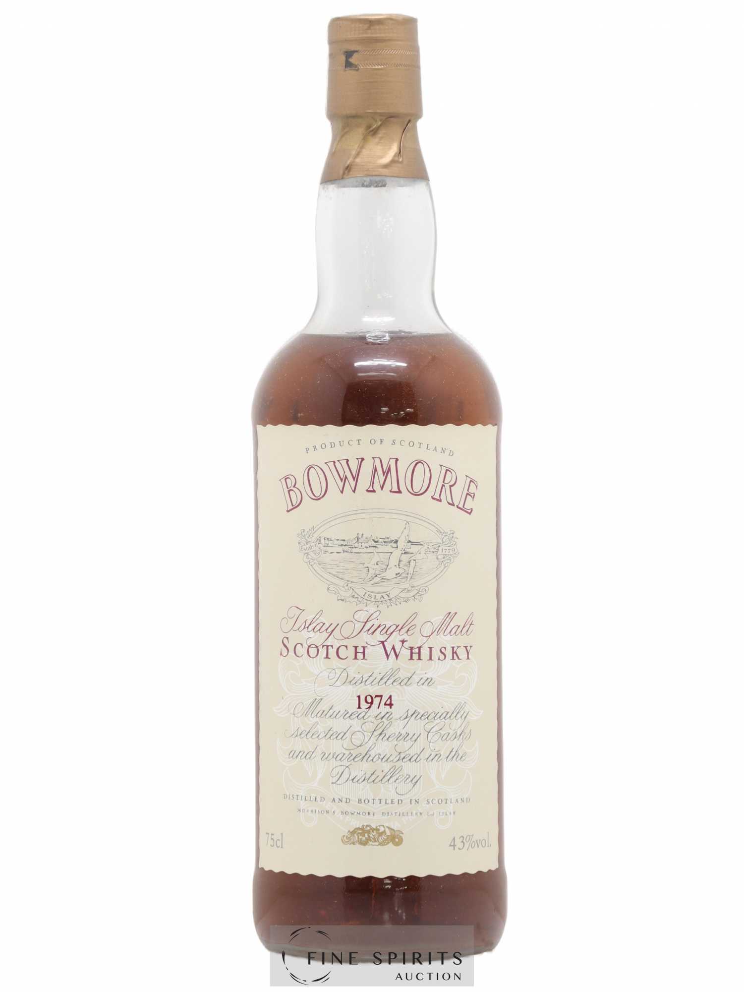 Bowmore 1974 Of. Selected Sherry Casks Auxil import - Lot de 1 bouteille - 0