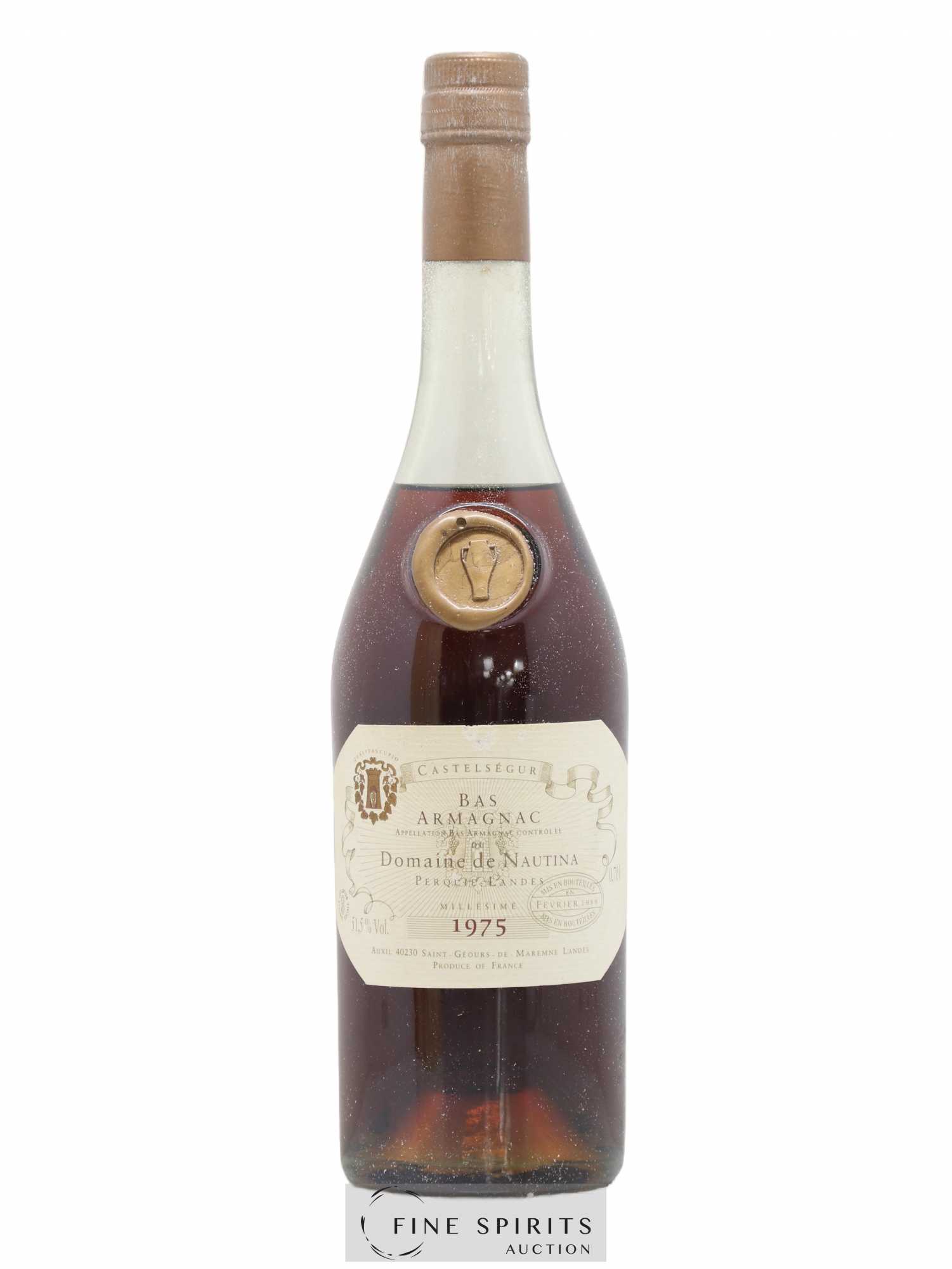 Domaine de Nautina 1975 Of. bottled 1989 Auxil Castelségur - Lot de 1 bouteille - 1