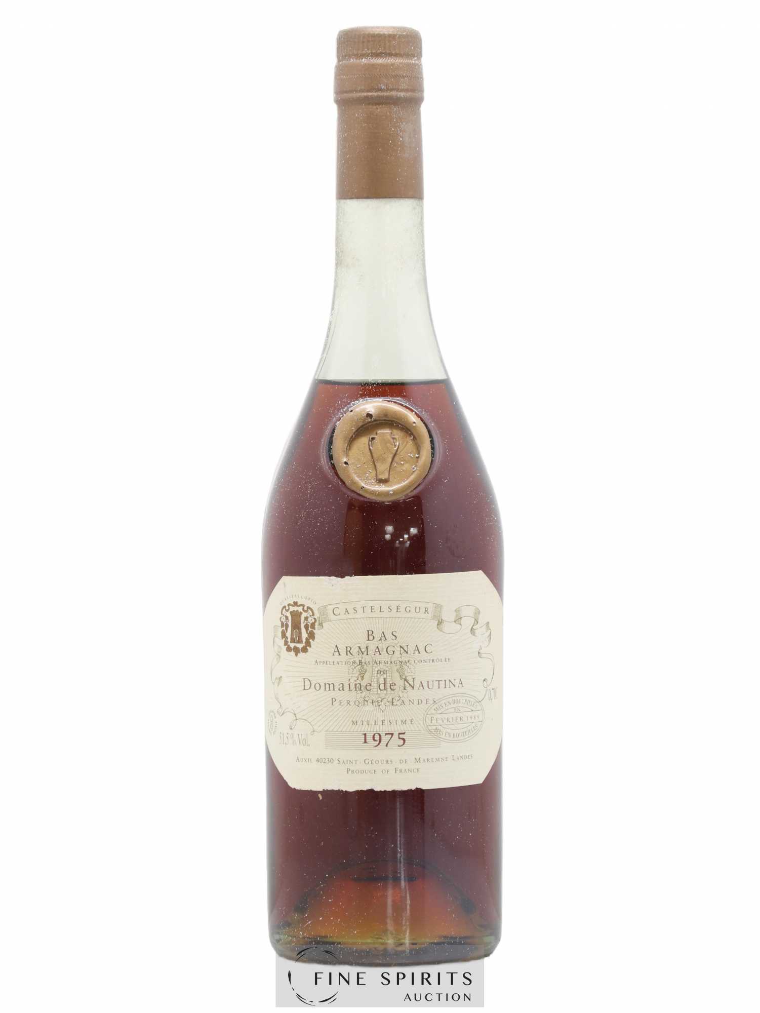 Domaine de Nautina 1975 Of. bottled 1989 Auxil Castelségur - Lot de 1 bouteille - 1