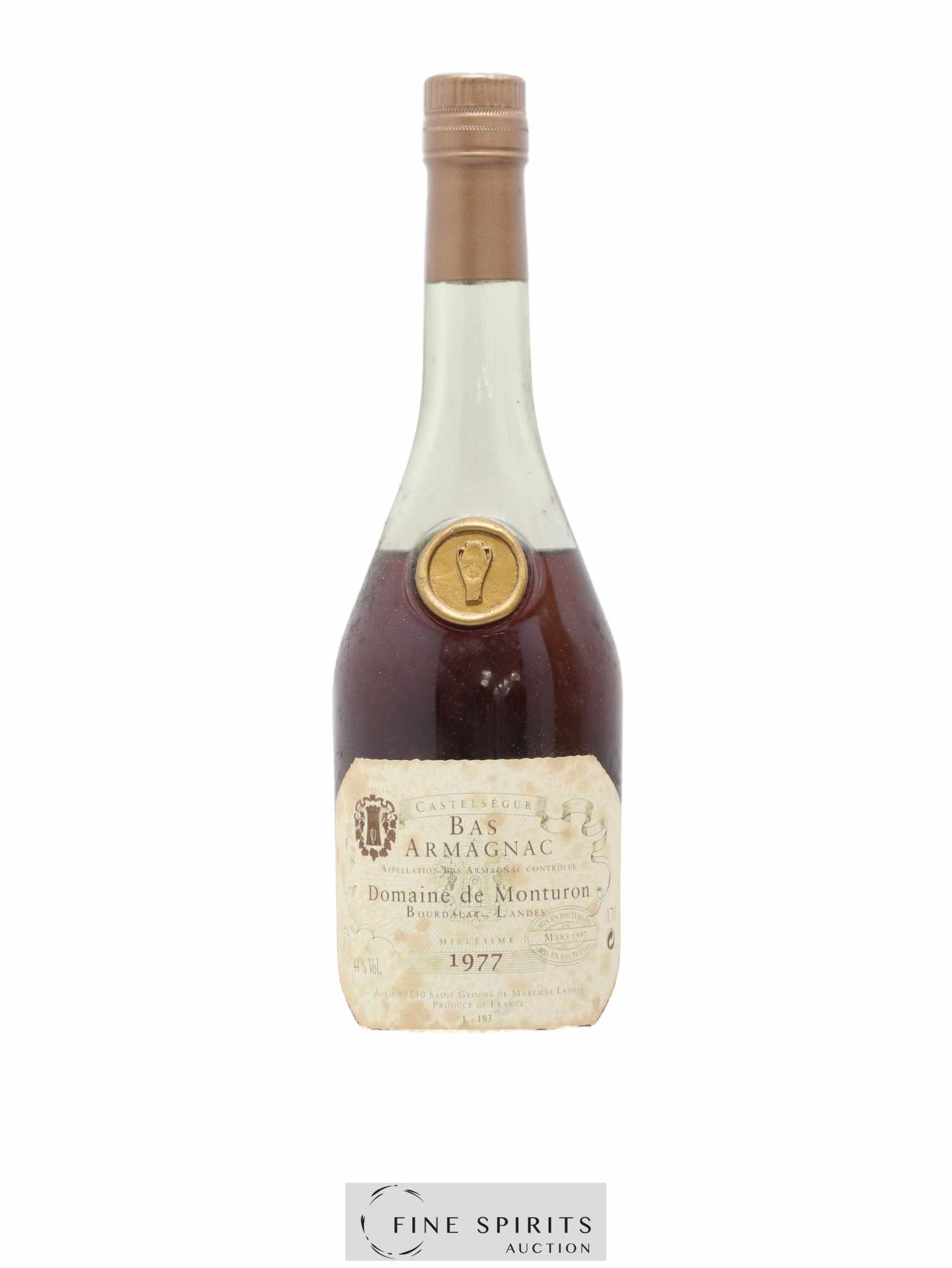 Domaine de Monturon 1977 Of. bottled 1997 Auxil Castelségur - Posten von 1 Flasche - 1