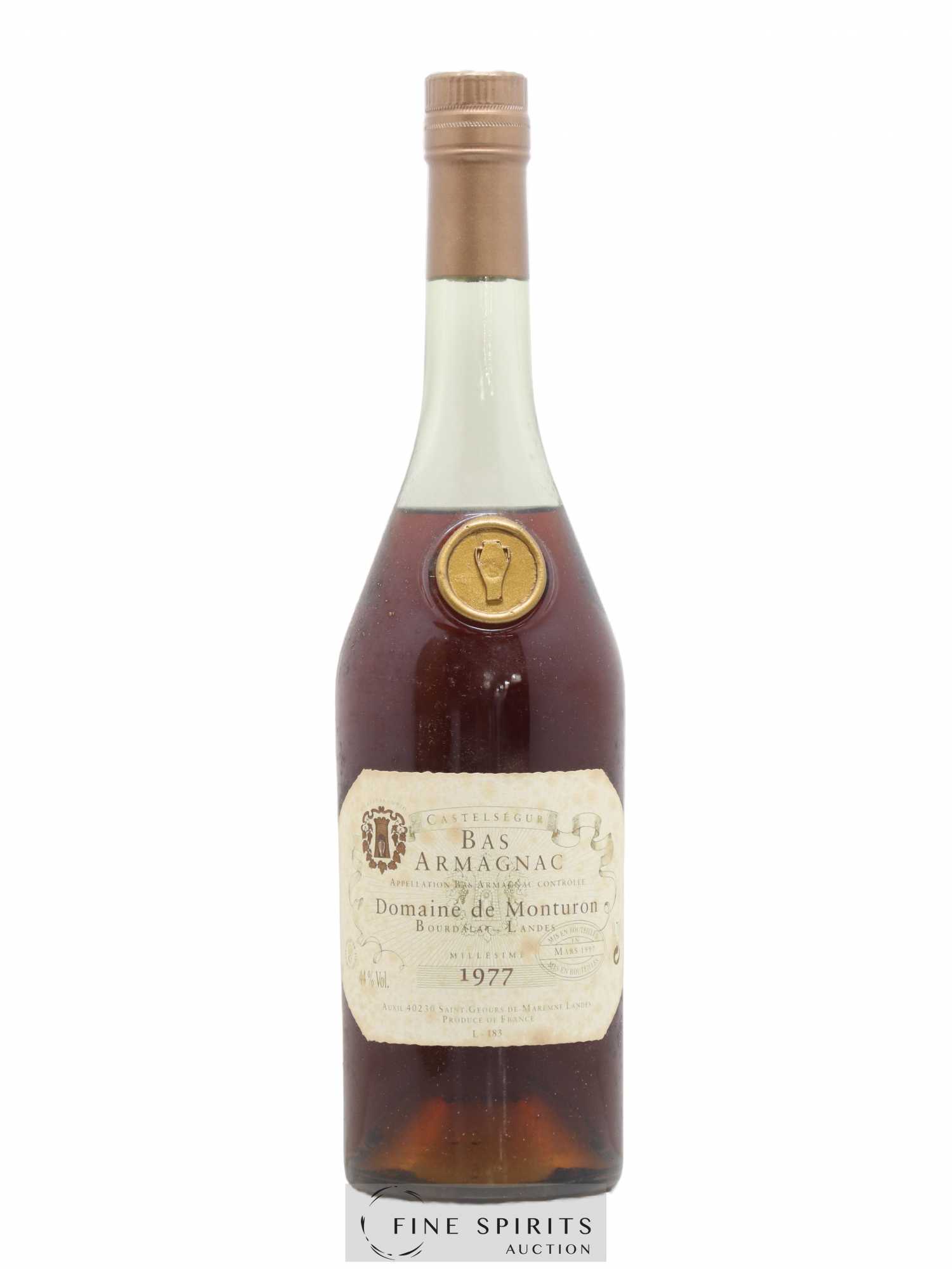 Domaine de Monturon 1977 Of. bottled 1997 Auxil Castelségur - Posten von 1 Flasche - 1