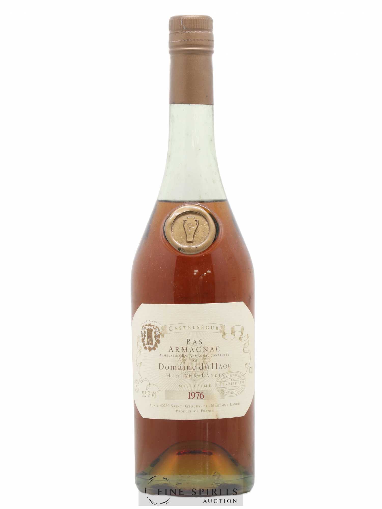 Domaine du Haou 1976 Of. bottled 1990 Auxil Castelségur - Lot de 1 bouteille - 1