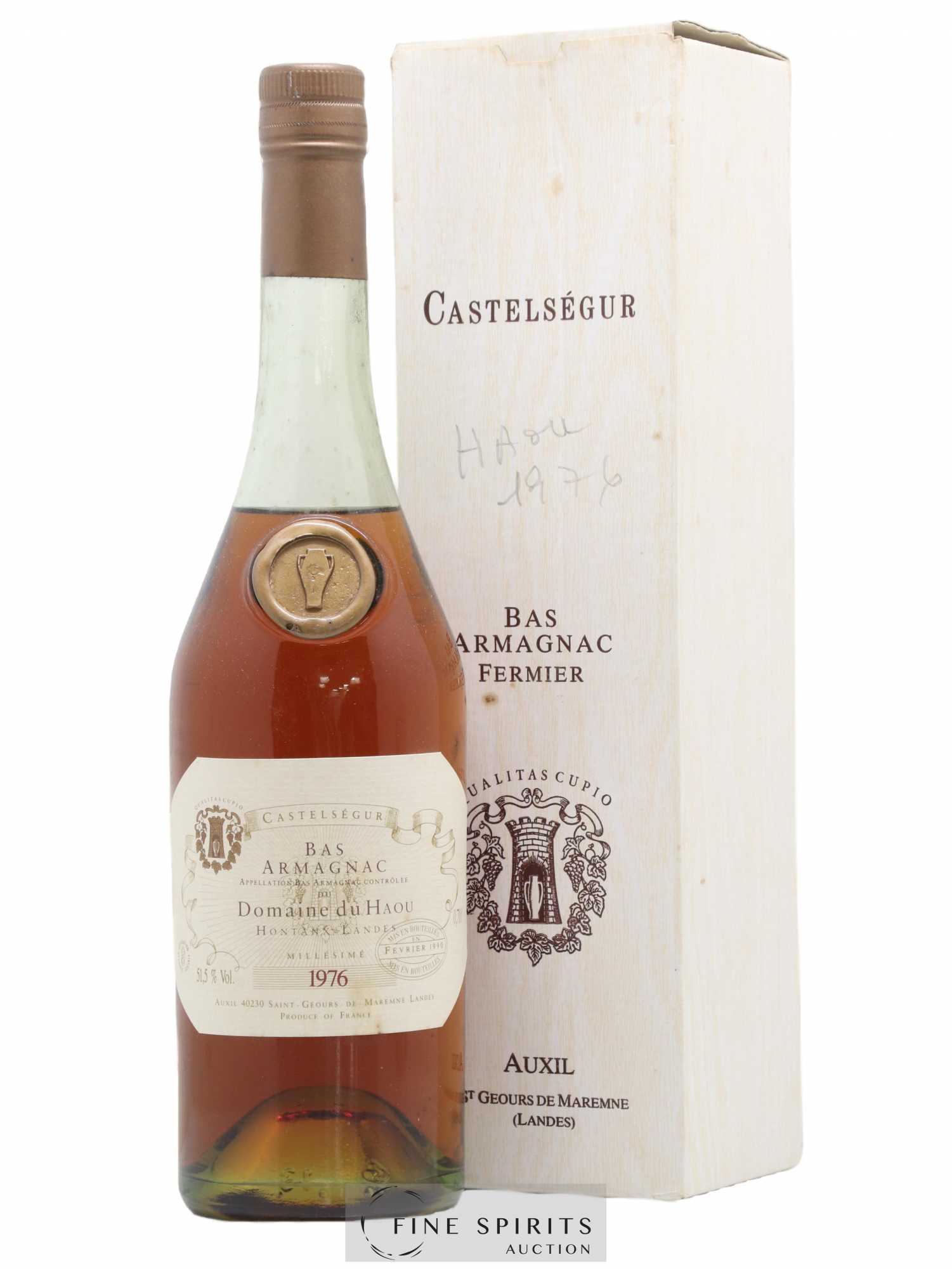Domaine du Haou 1976 Of. bottled 1990 Auxil Castelségur - Lot de 1 bouteille - 0