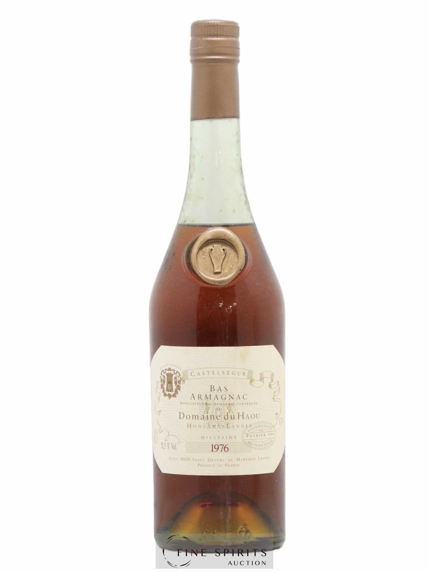 Domaine du Haou 1976 Of. bottled 1990 Auxil Castelségur - Lot de 1 bouteille - 1