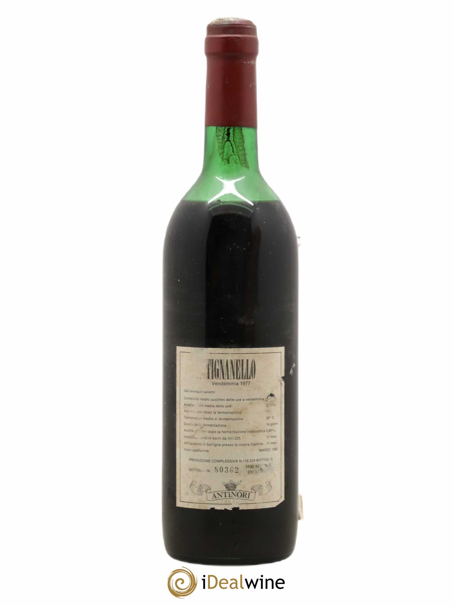 Toscana IGT Tignanello Tenuta Tignanello - Marchesi Antinori 1977 - Lot de 1 bouteille - 1