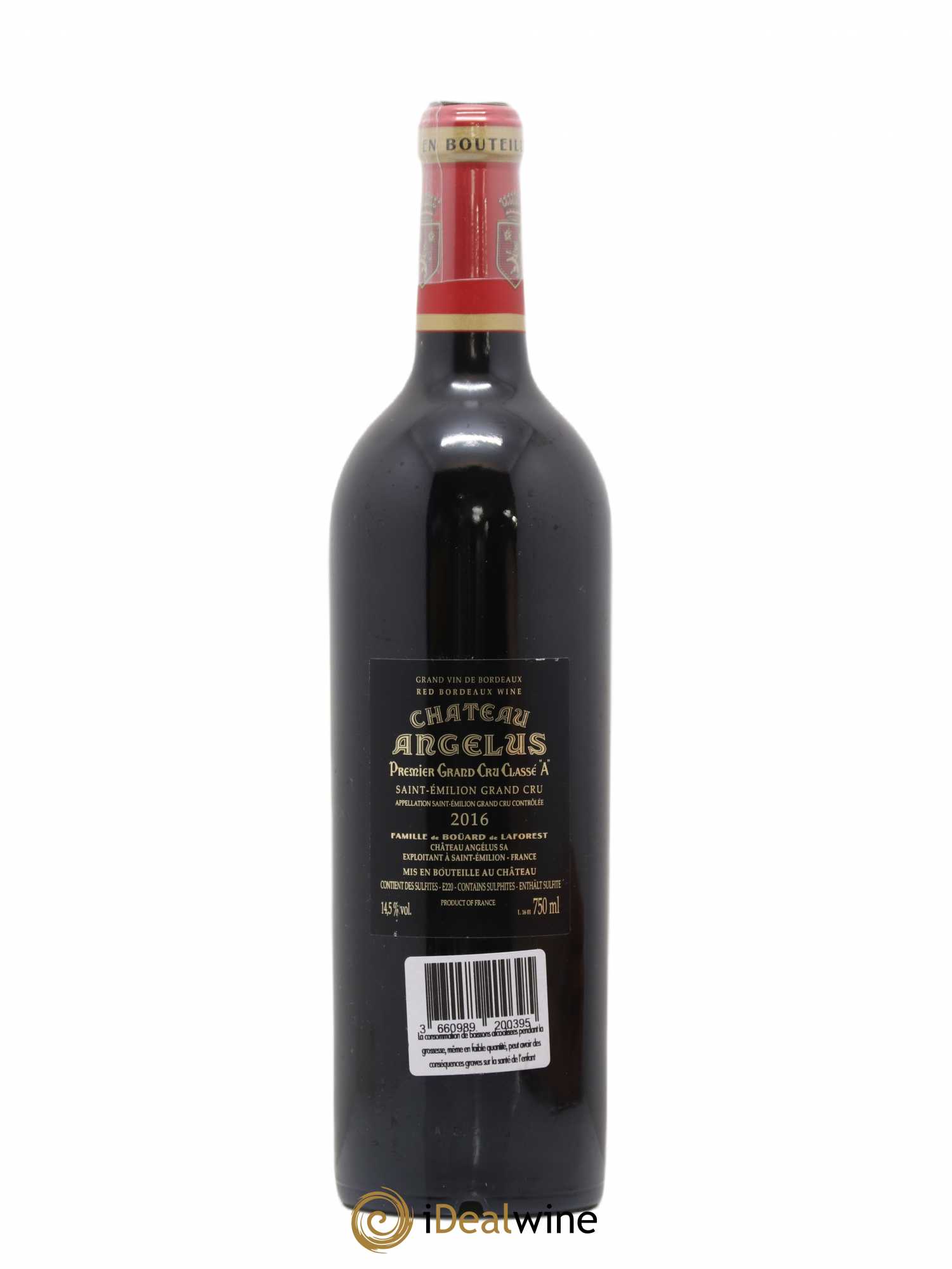 Château Angélus 1er Grand Cru Classé A 2016 - Lot de 1 bouteille - 1