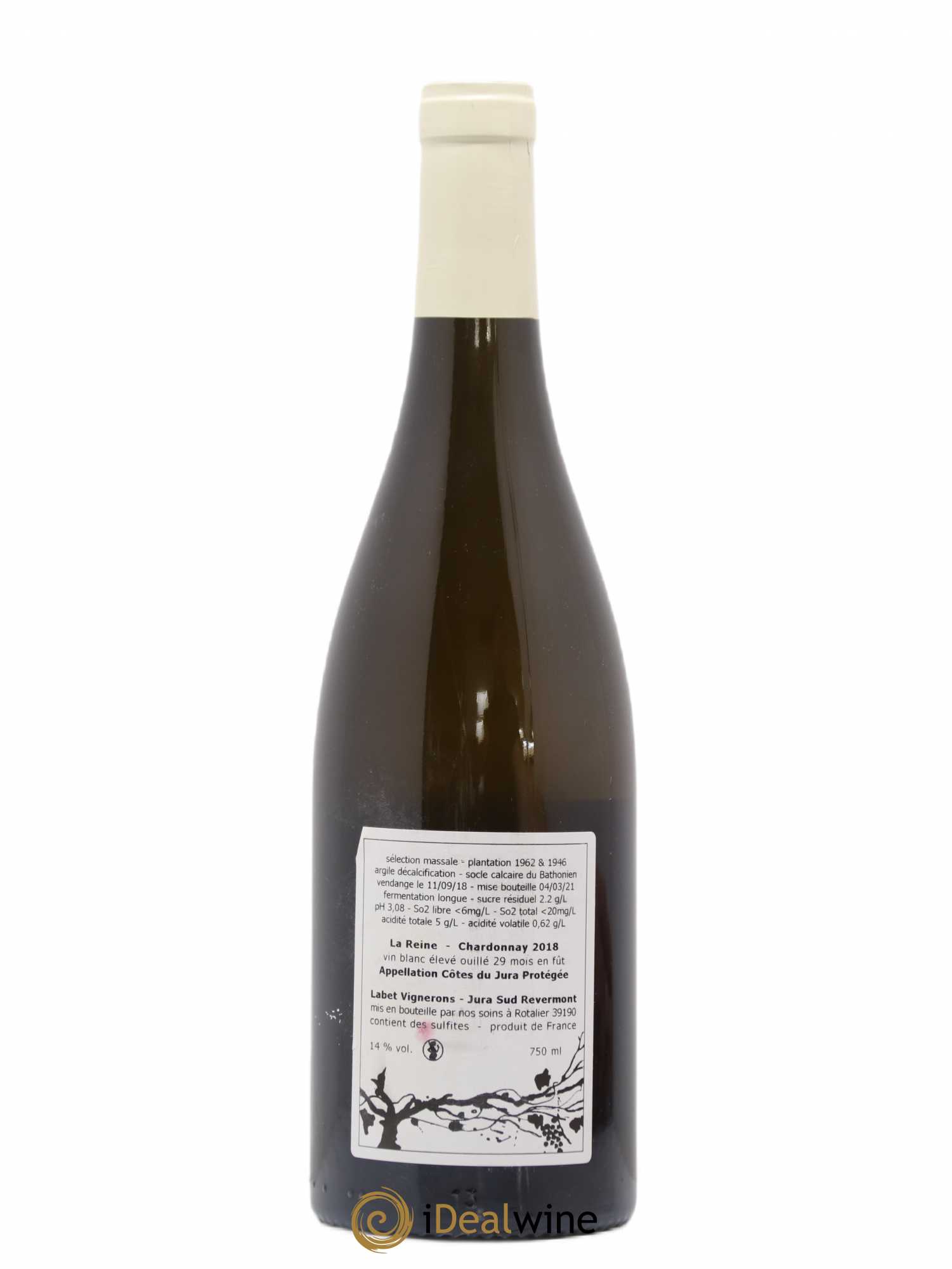 Côtes du Jura Chardonnay La Reine Romain - Julien - Charline Labet 2018 - Lot de 1 bouteille - 1