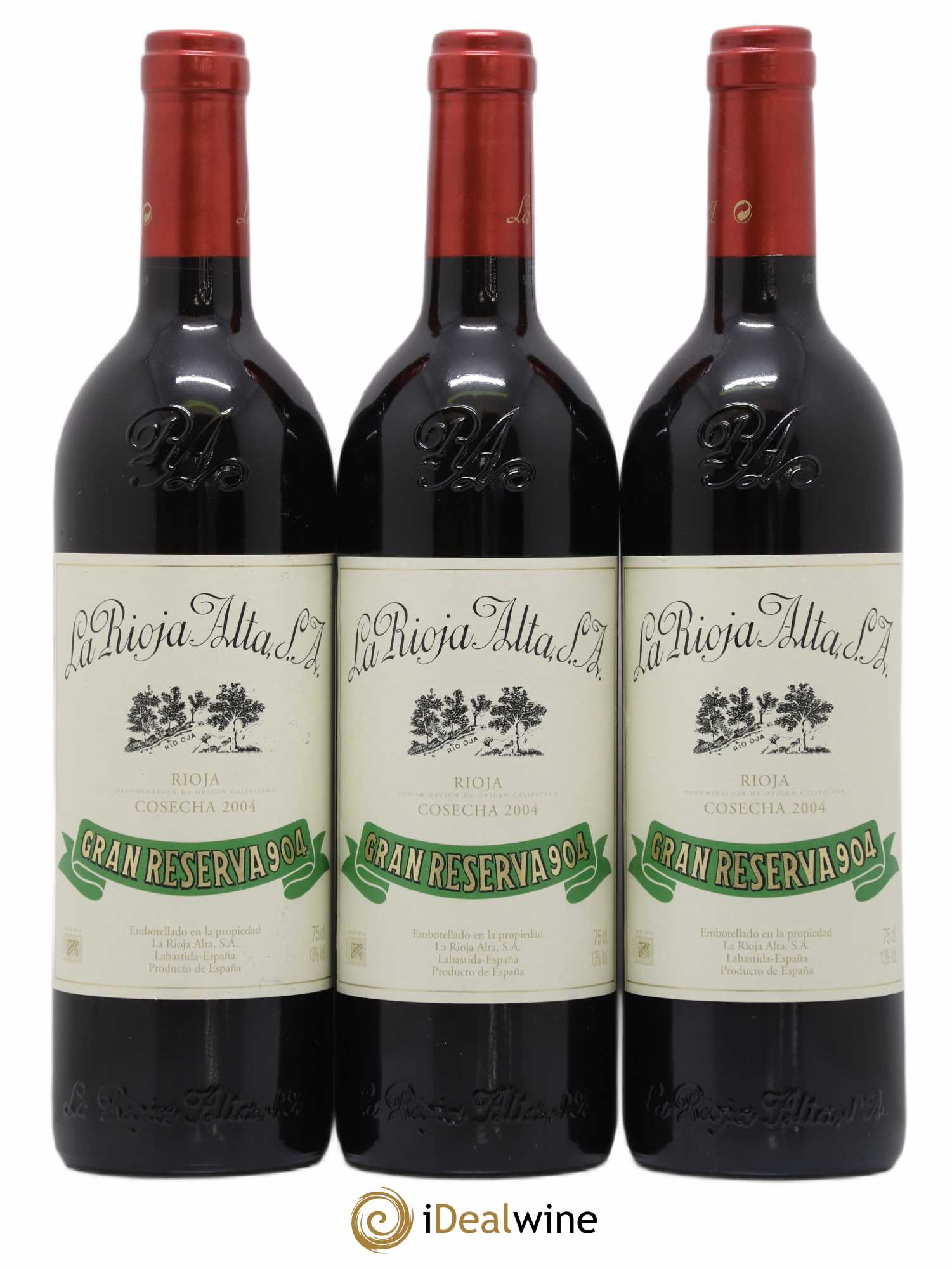 Rioja DOCa Gran Reserva 904 La Rioja Alta 2004 - Lot of 3 bottles - 0