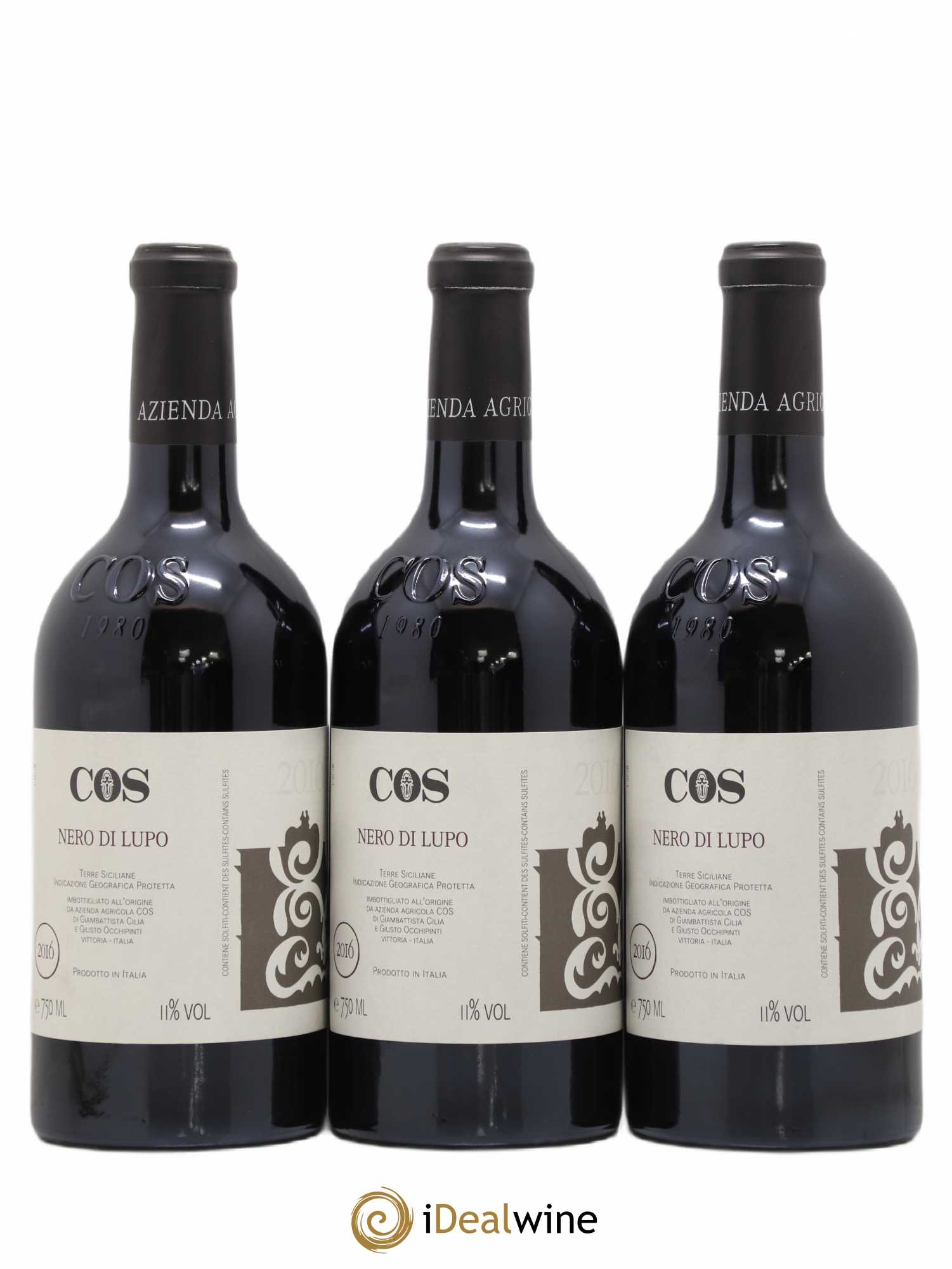 Terre Siciliane IGT Azienda Agricola Cos Nero di Lupo 2016 - Lot de 3 bouteilles - 0