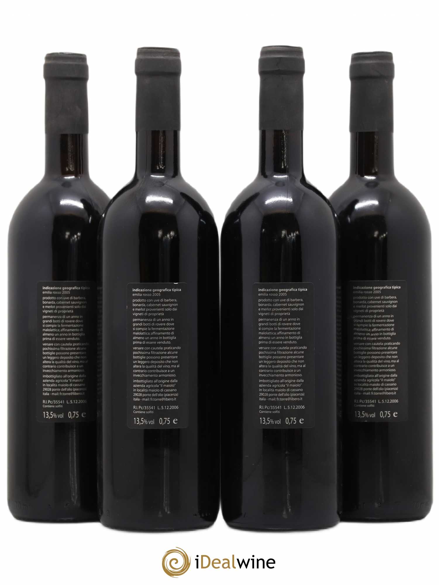 Italie Il Maiolo Emilia Rosso 2005 - Posten von 4 Flaschen - 1