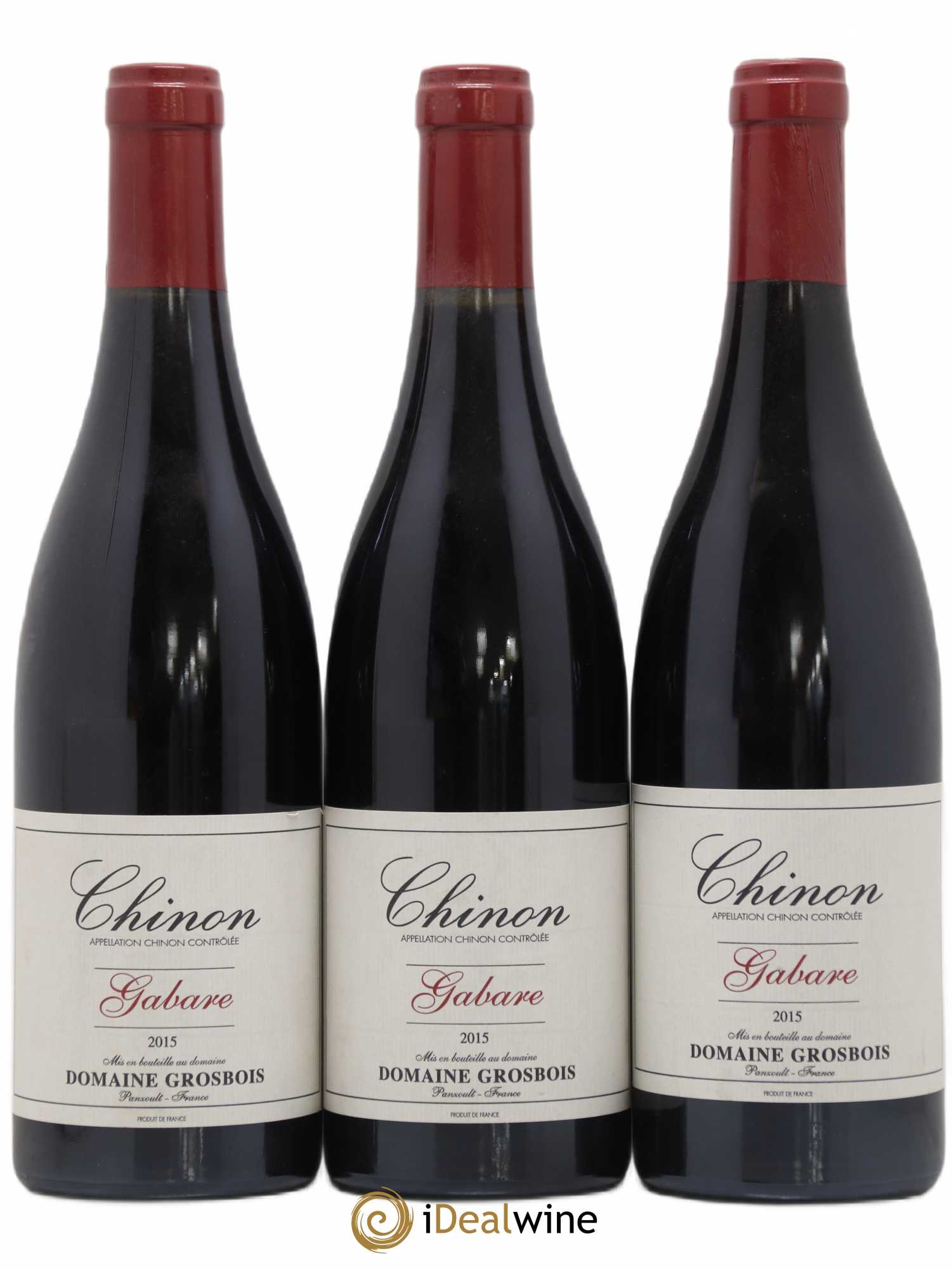 Chinon Gabarre Nicolas Grobois 2015 - Posten von 3 Flaschen - 0