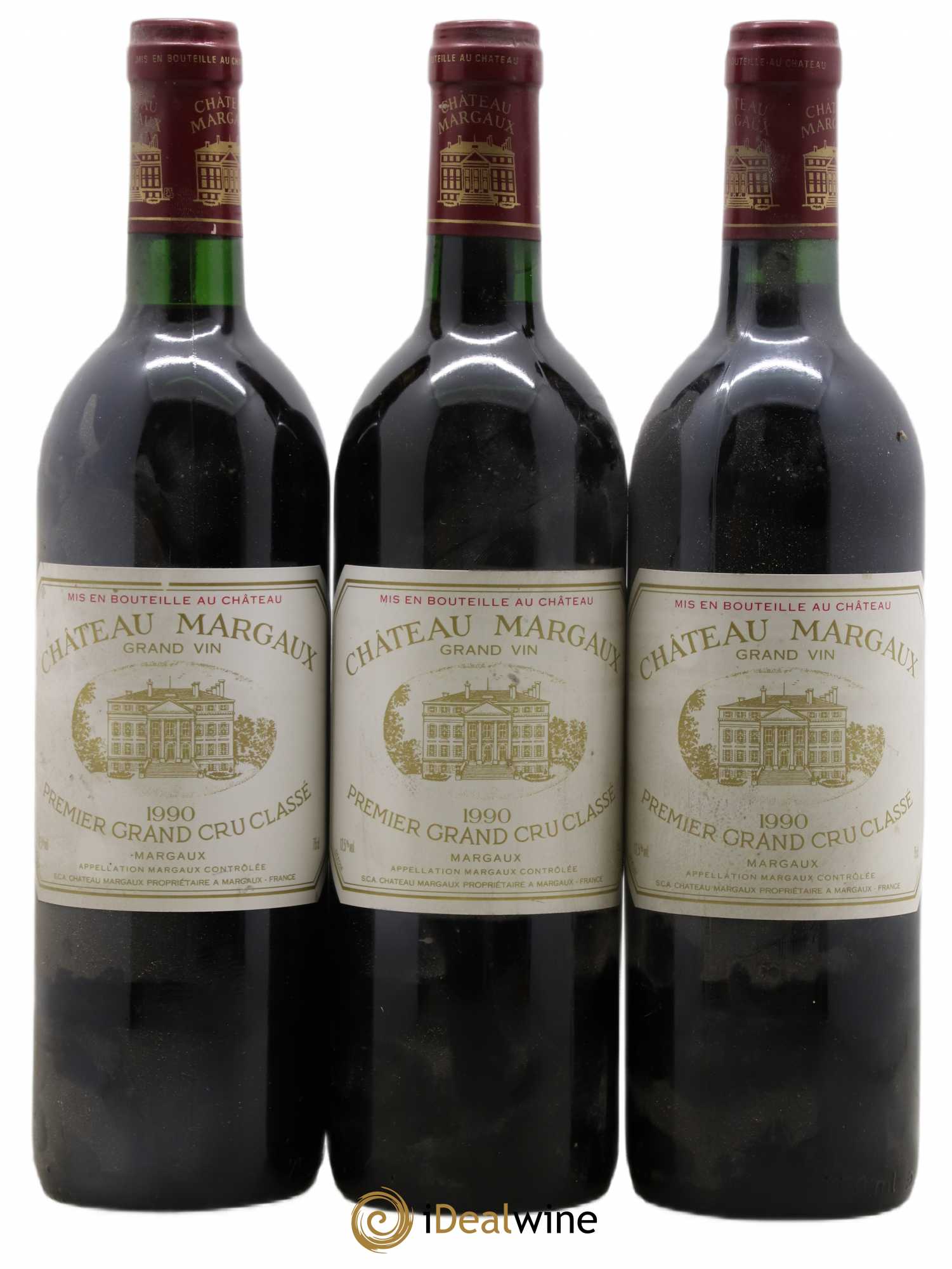 Château Margaux 1er Grand Cru Classé 1990 - Lot de 3 bouteilles - 0