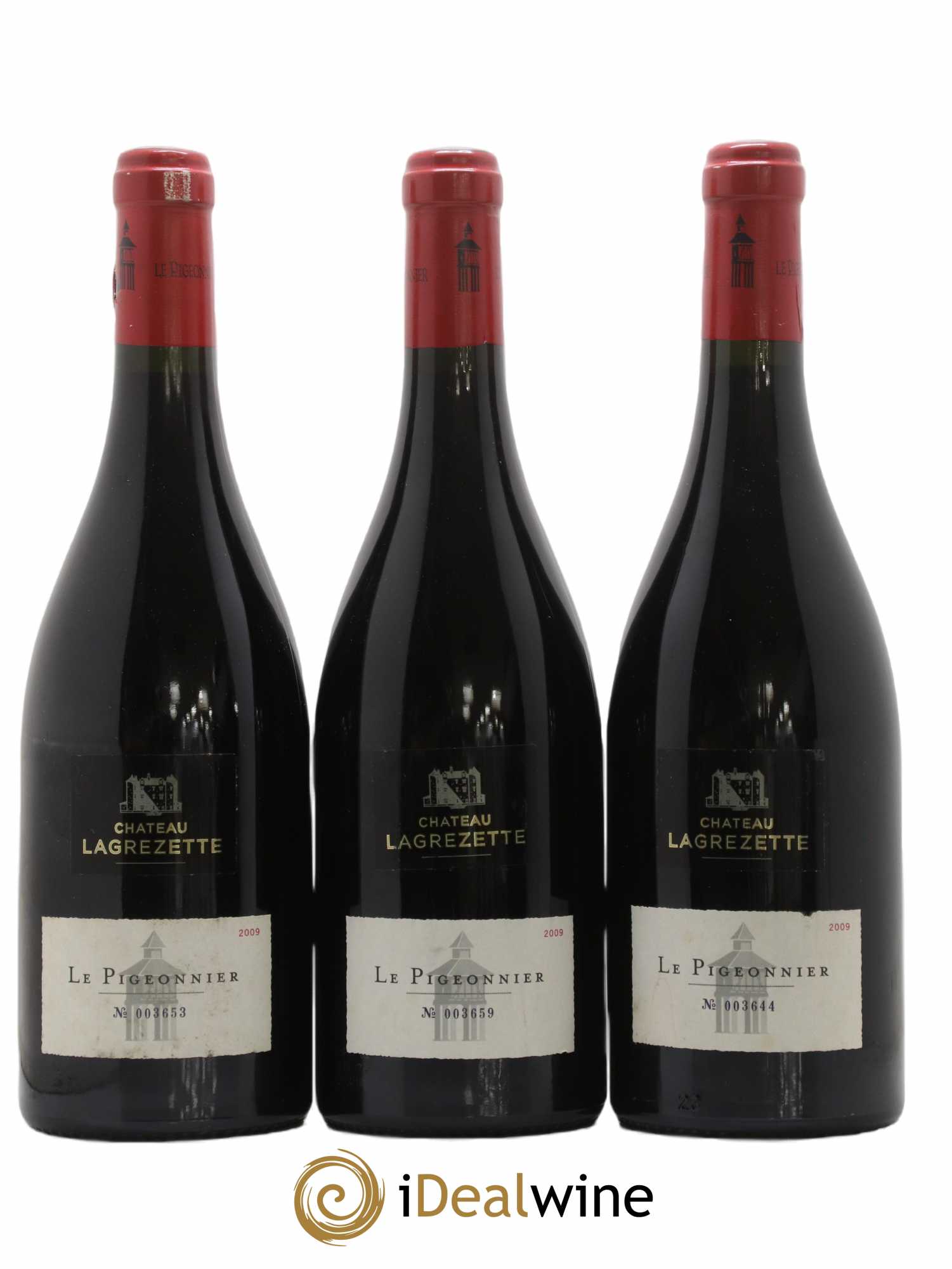 Cahors Château Lagrezette Le Pigeonnier Alain Dominique Perrin 2009 - Lot de 3 bouteilles - 0