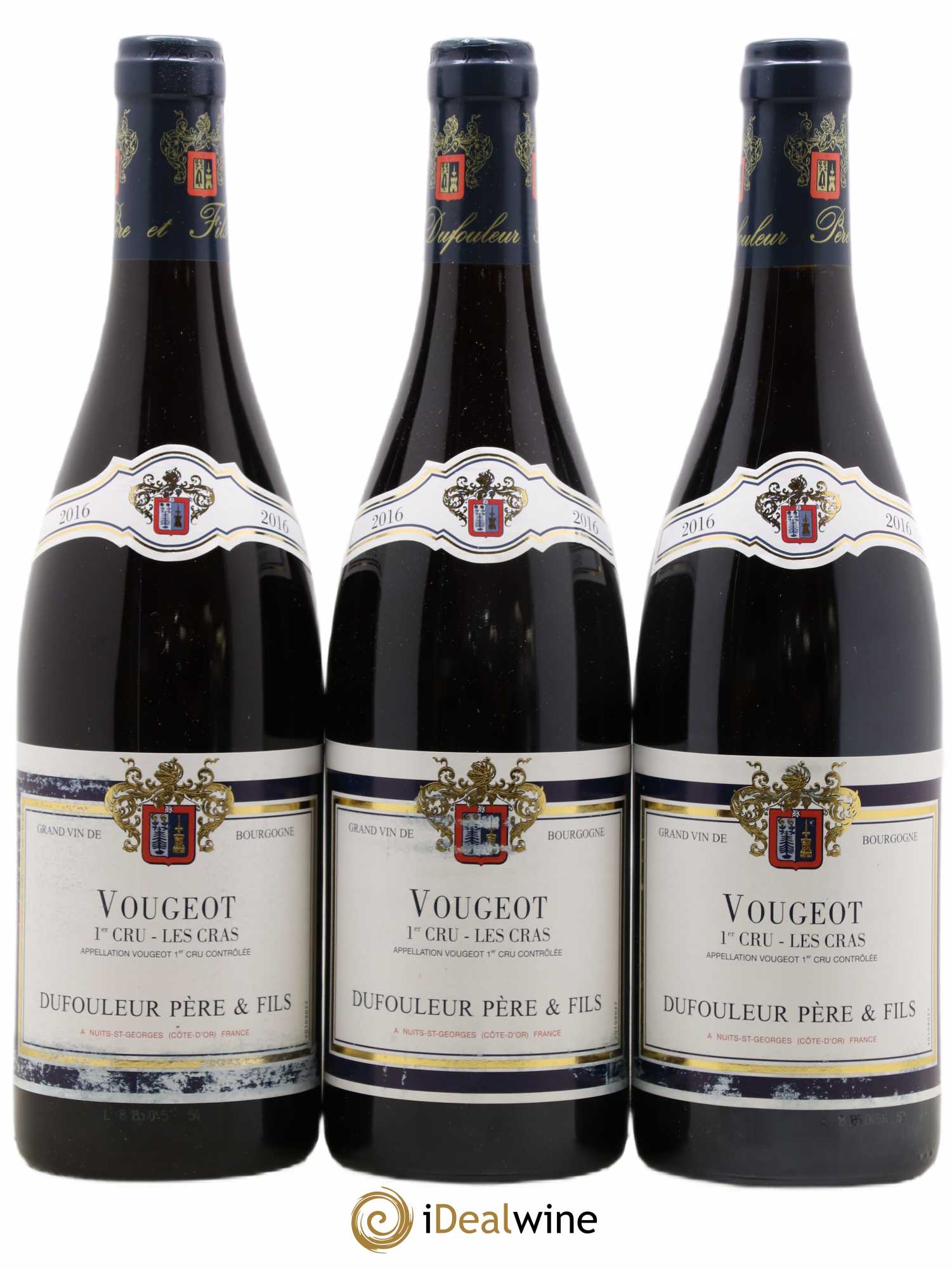 Vougeot 1er Cru Les Cras Dufouleur Pere Et Fils 2016 - Posten von 3 Flaschen - 0
