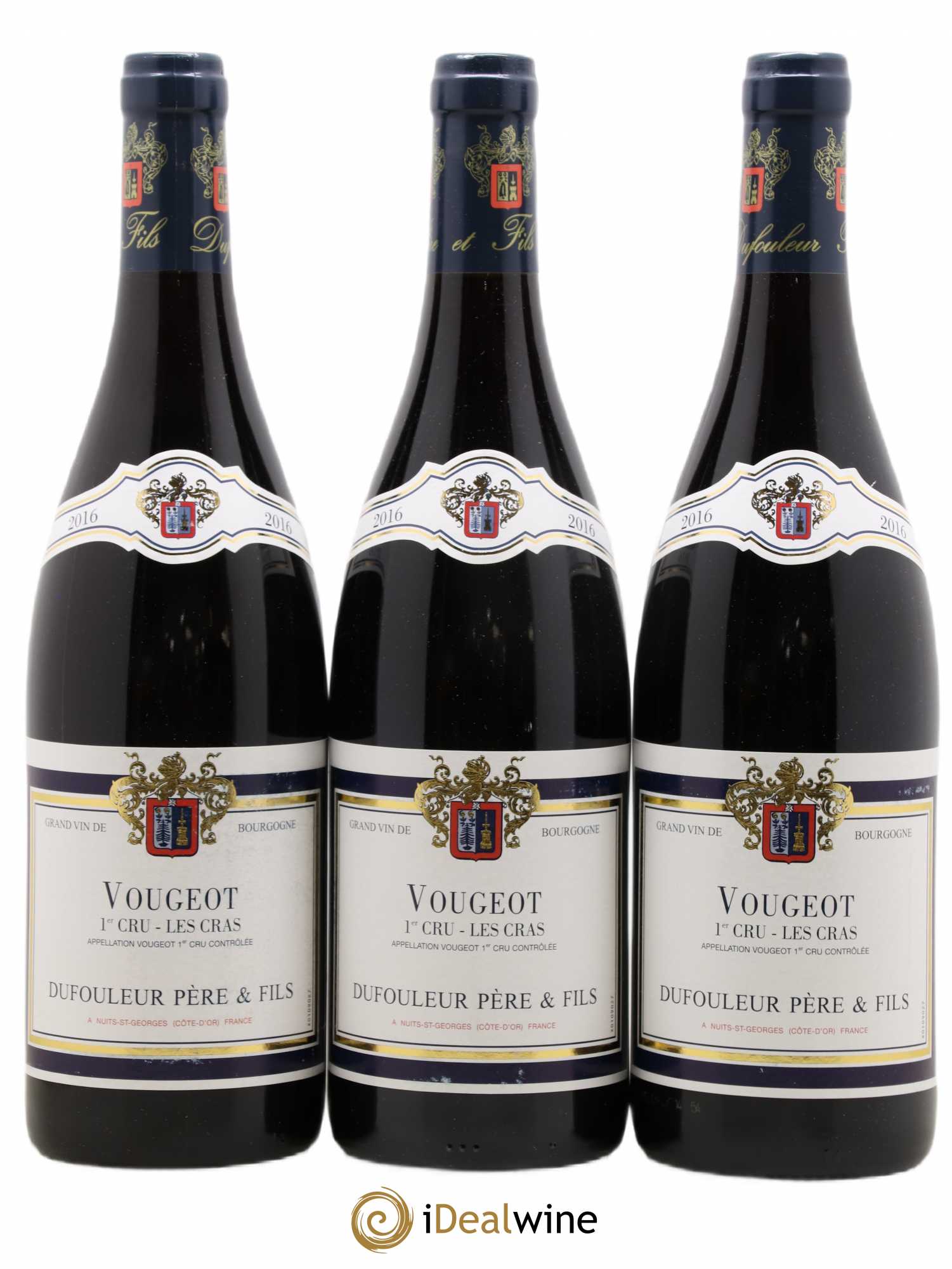 Vougeot 1er Cru Les Cras Dufouleur Pere Et Fils 2016 - Posten von 3 Flaschen - 0