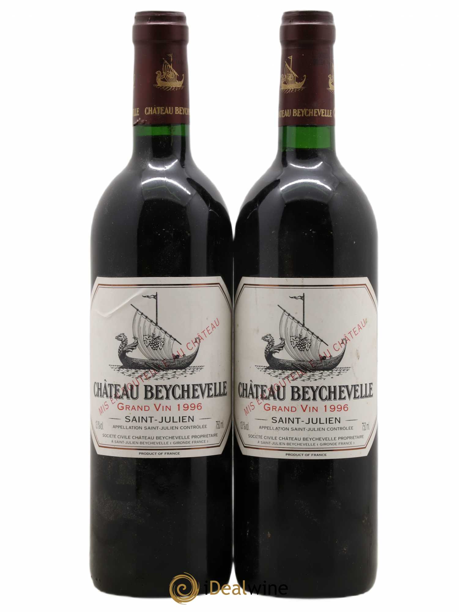 Château Beychevelle 4ème Grand Cru Classé 1996 - Lot de 2 bouteilles - 0