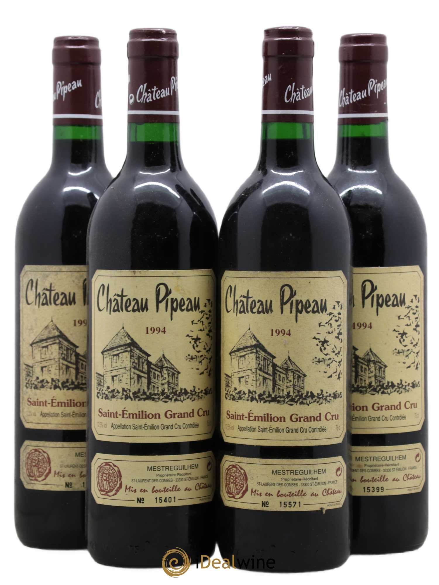 Château Pipeau 1994 - Lot de 4 bouteilles - 0